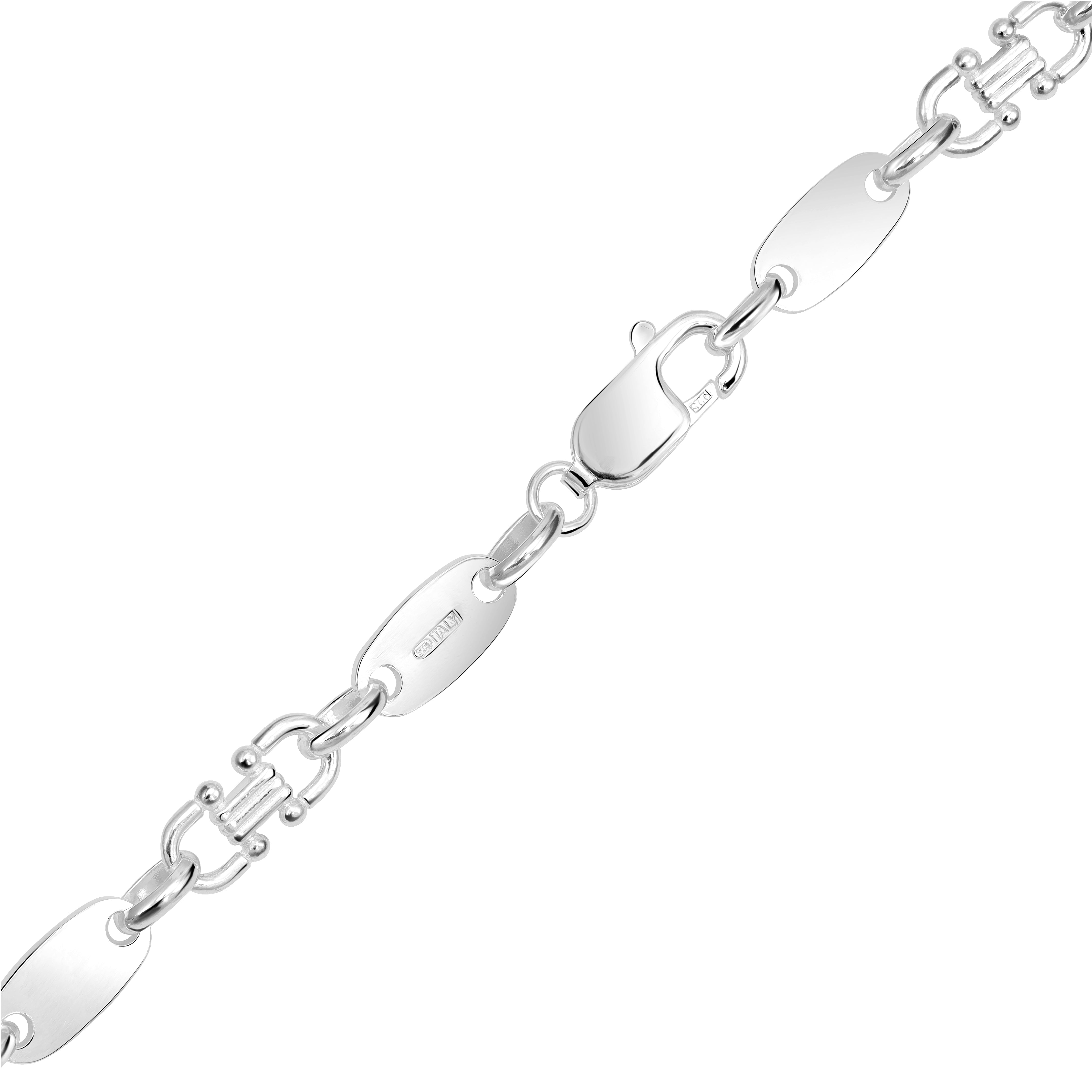 6mm Plattenkette aus 925 Sterlingsilber
