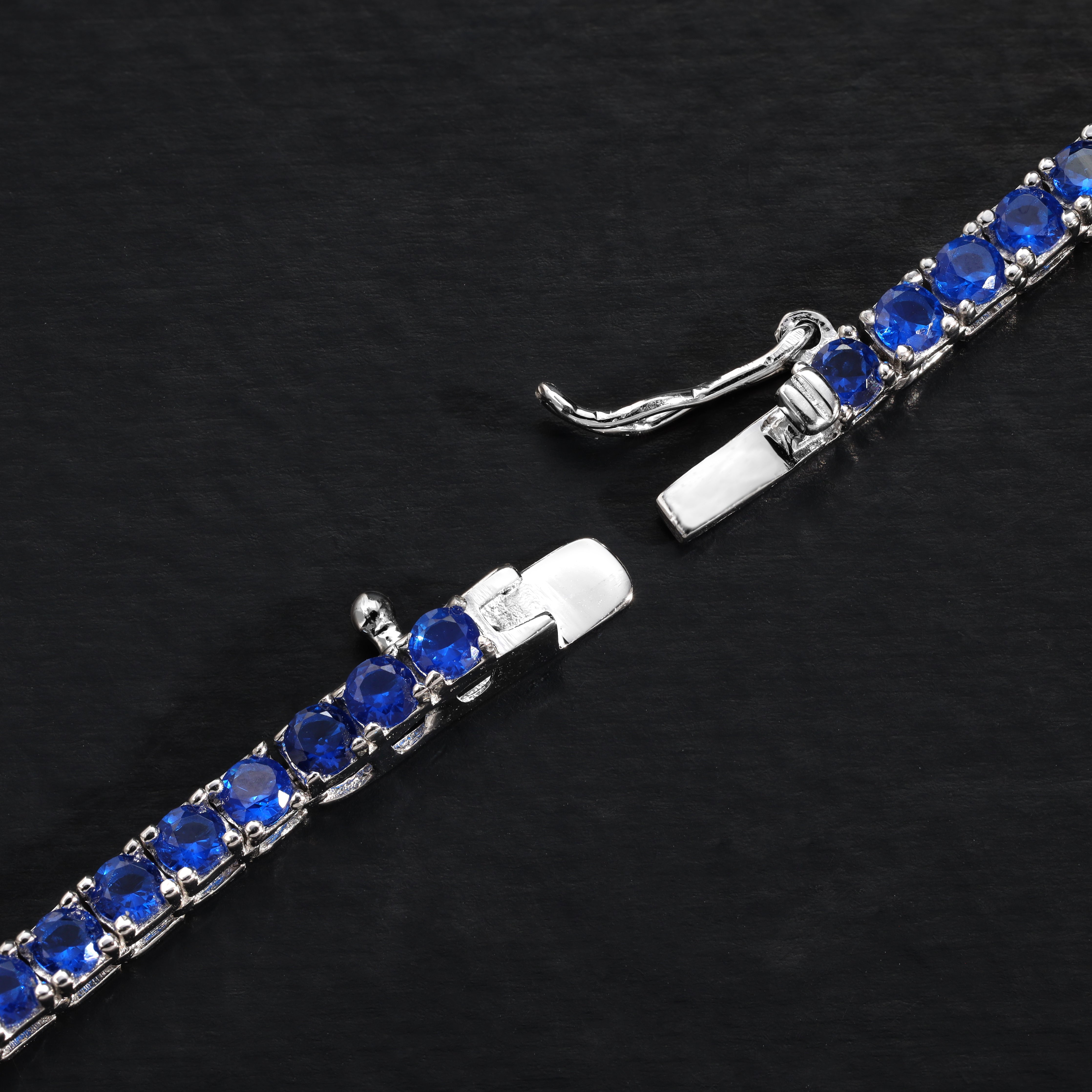 Blue ice cold Multicolor Tennis Chain 2,5mm breit aus 925 Sterling Silber Zirkonia - Taipan Schmuck