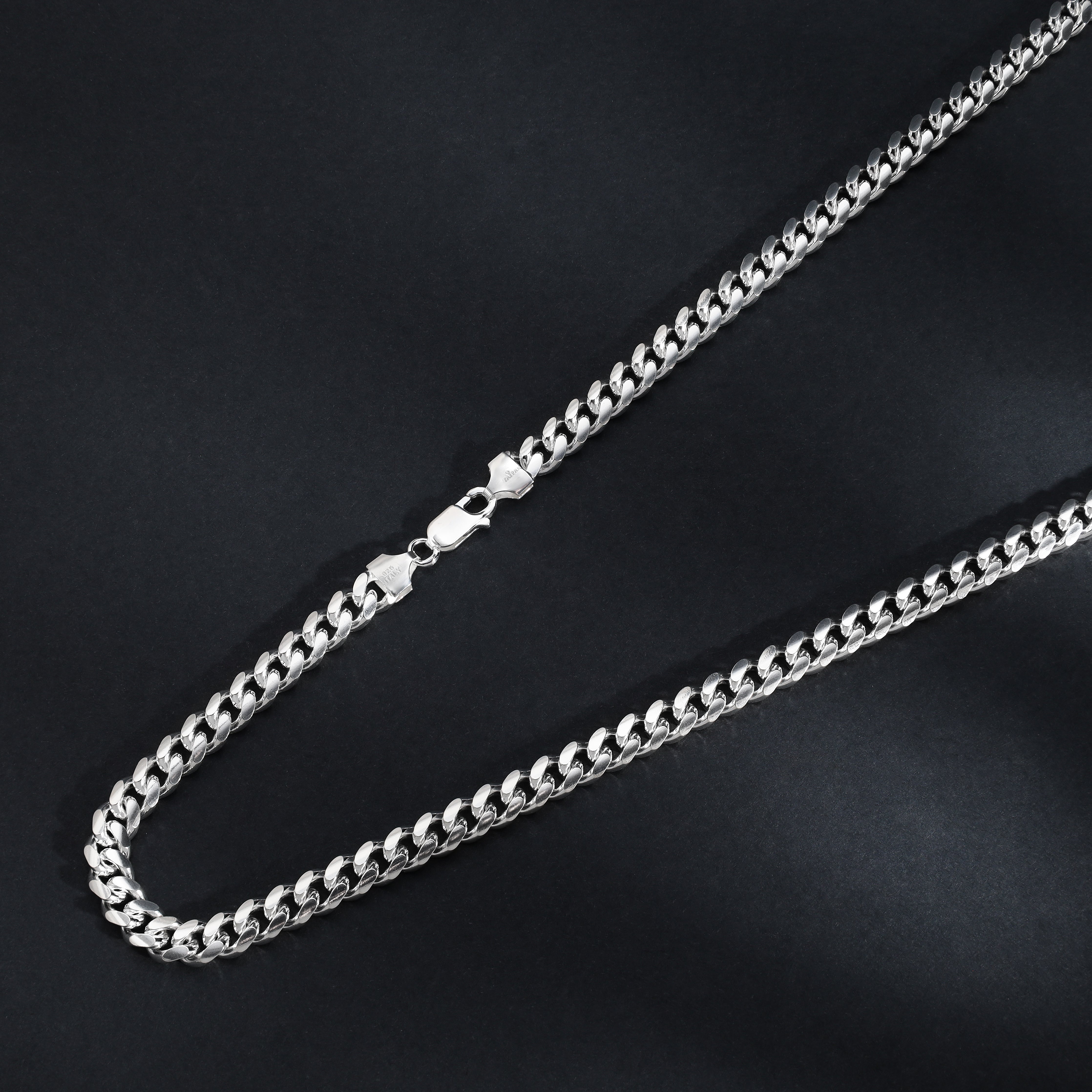 7mm Miami Cuban Link Chain 50/55/60/65/70cm lang aus 925 Sterlingsilber - Taipan Schmuck