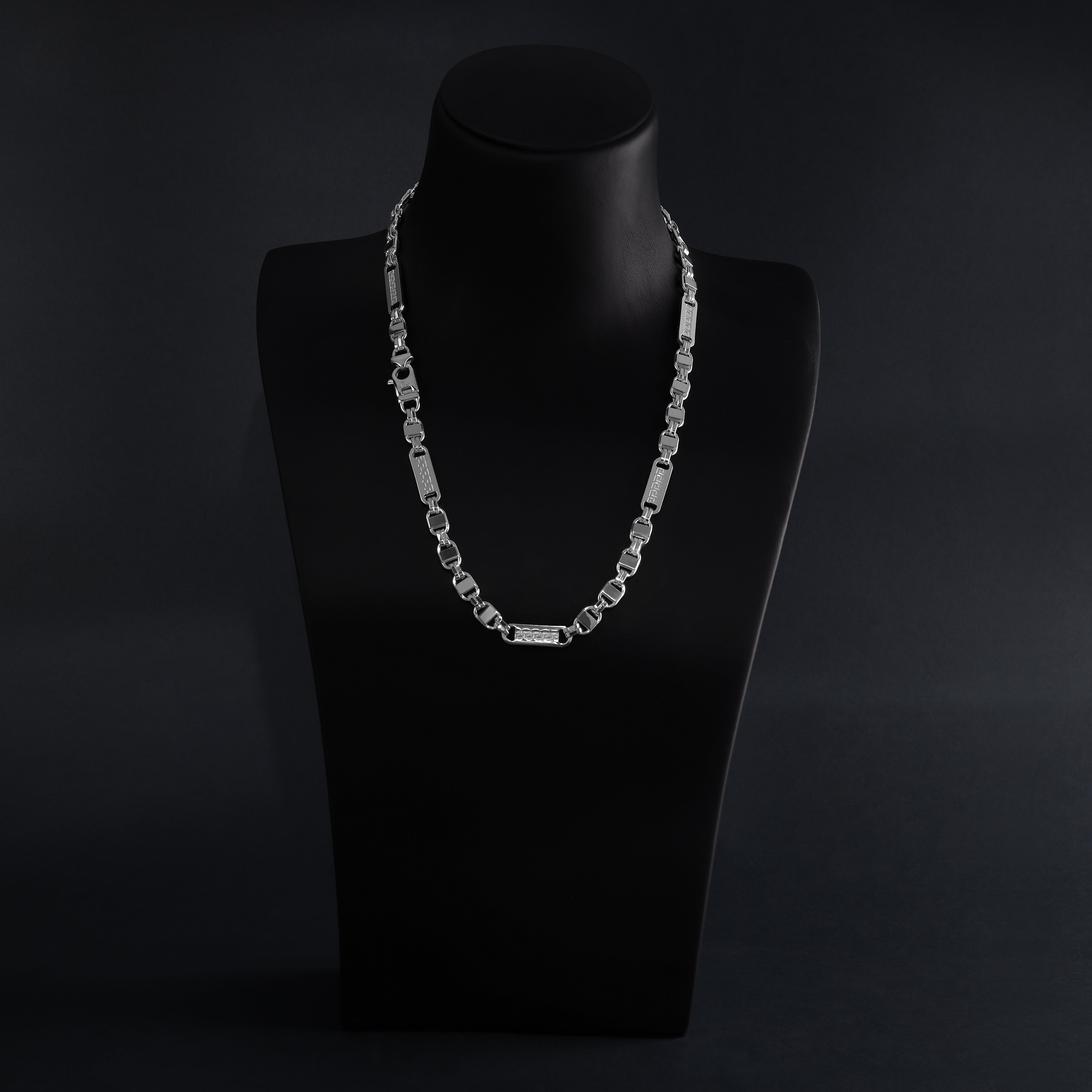 8mm Plattenkette 60cm aus 925 Sterlingsilber
