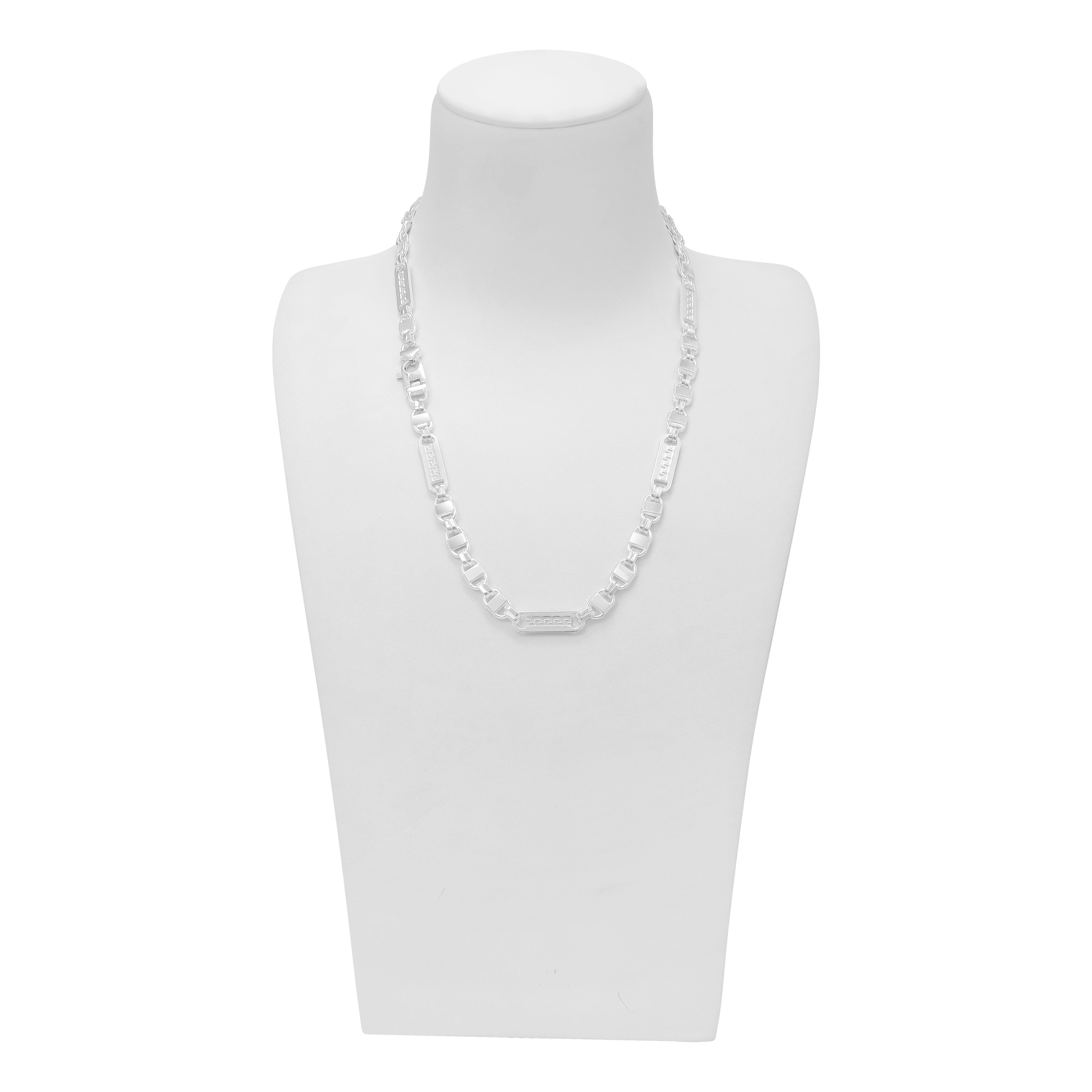 8mm Plattenkette 60cm aus 925 Sterlingsilber