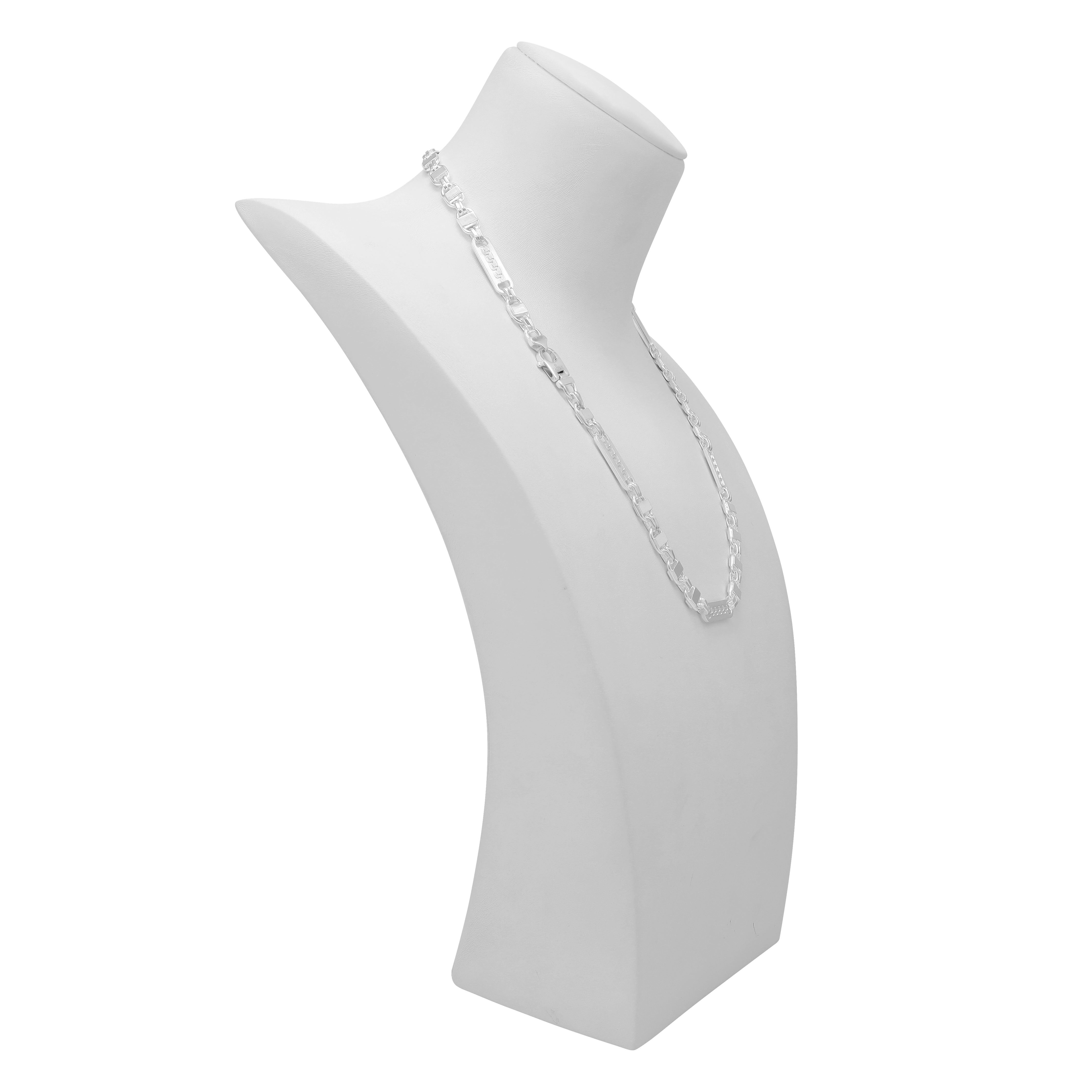 8mm Plattenkette 60cm aus 925 Sterlingsilber