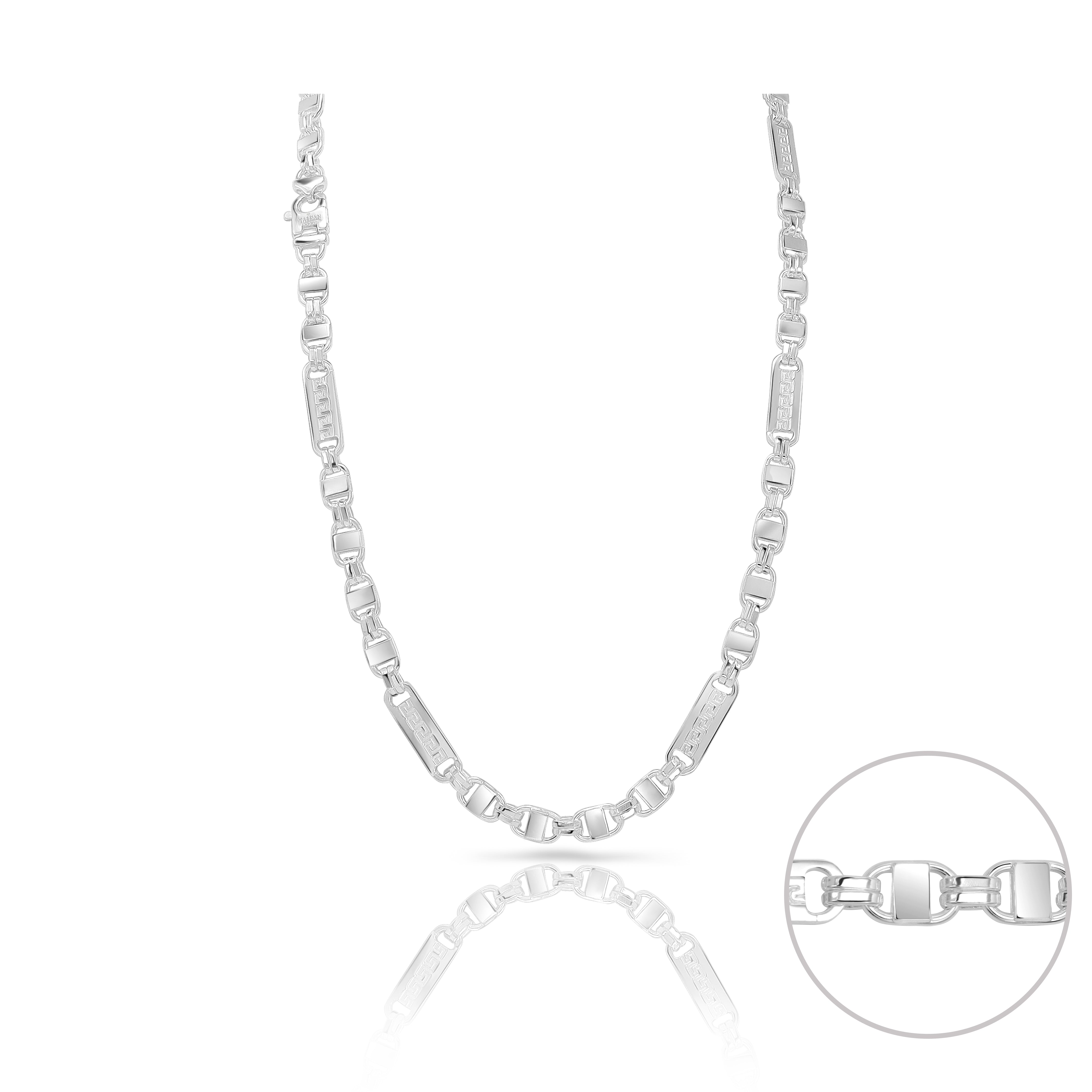8mm Plattenkette 60cm aus 925 Sterlingsilber
