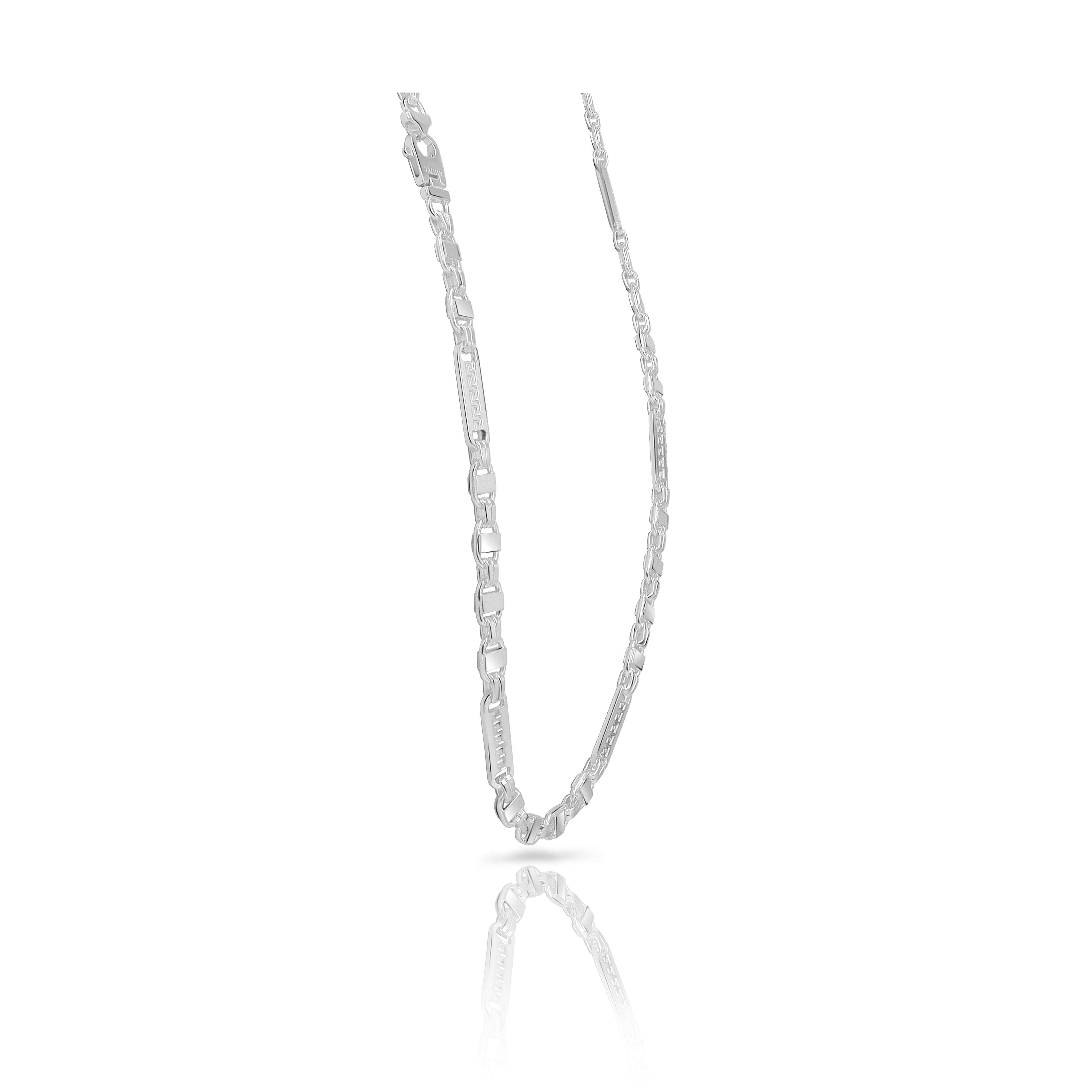 8mm Plattenkette 60cm aus 925 Sterlingsilber