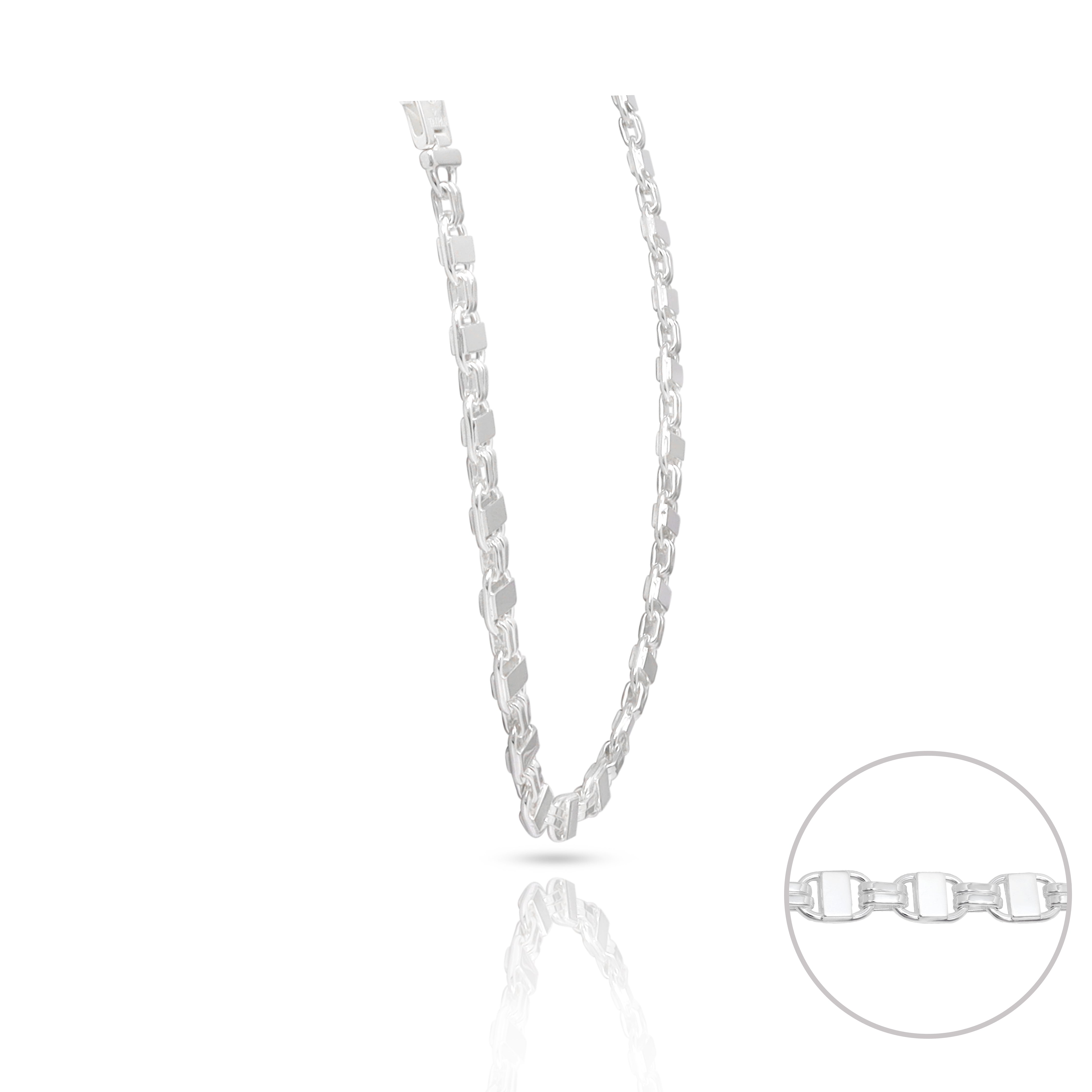 8mm Plattenkette aus 925 Sterlingsilber