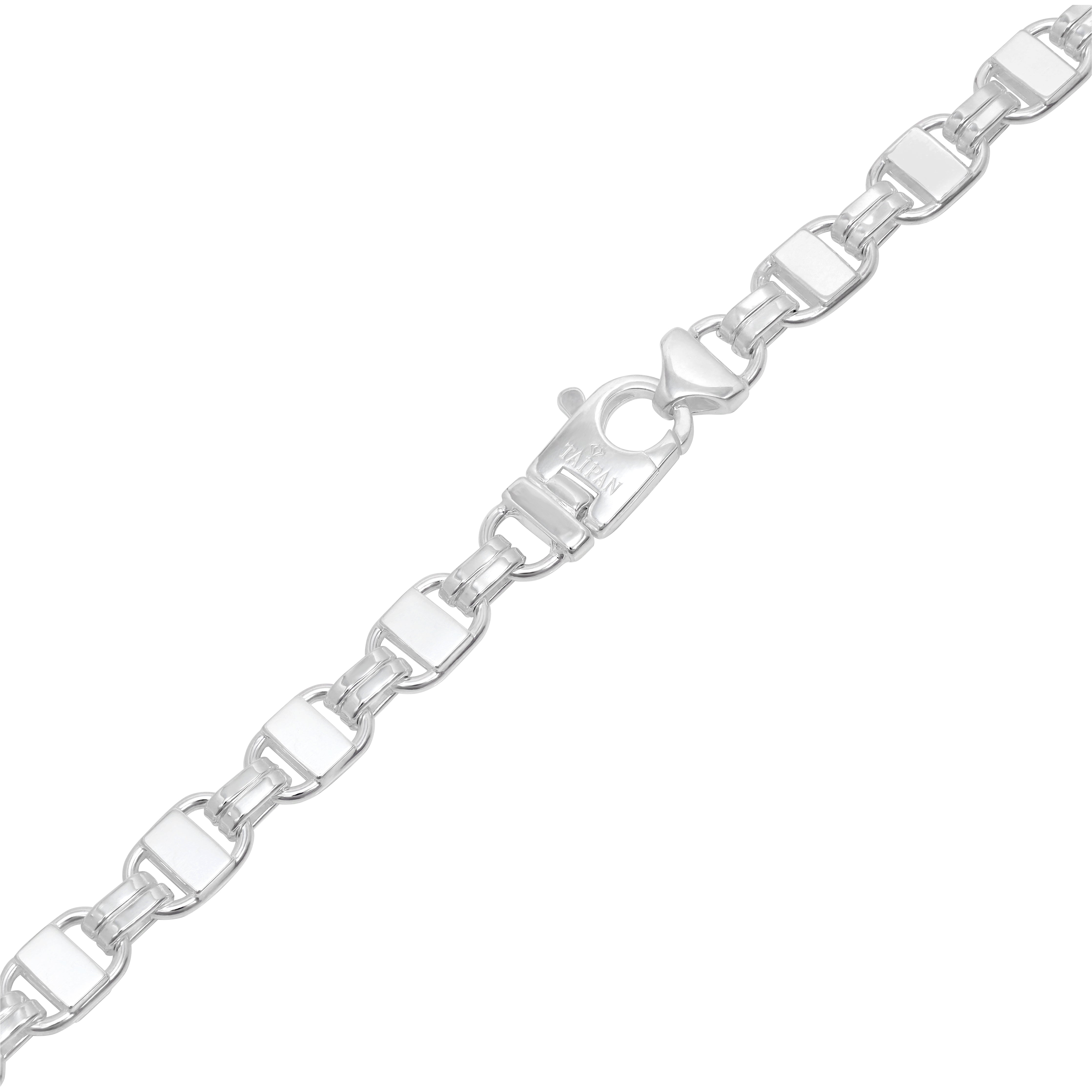 8mm Plattenkette aus 925 Sterlingsilber