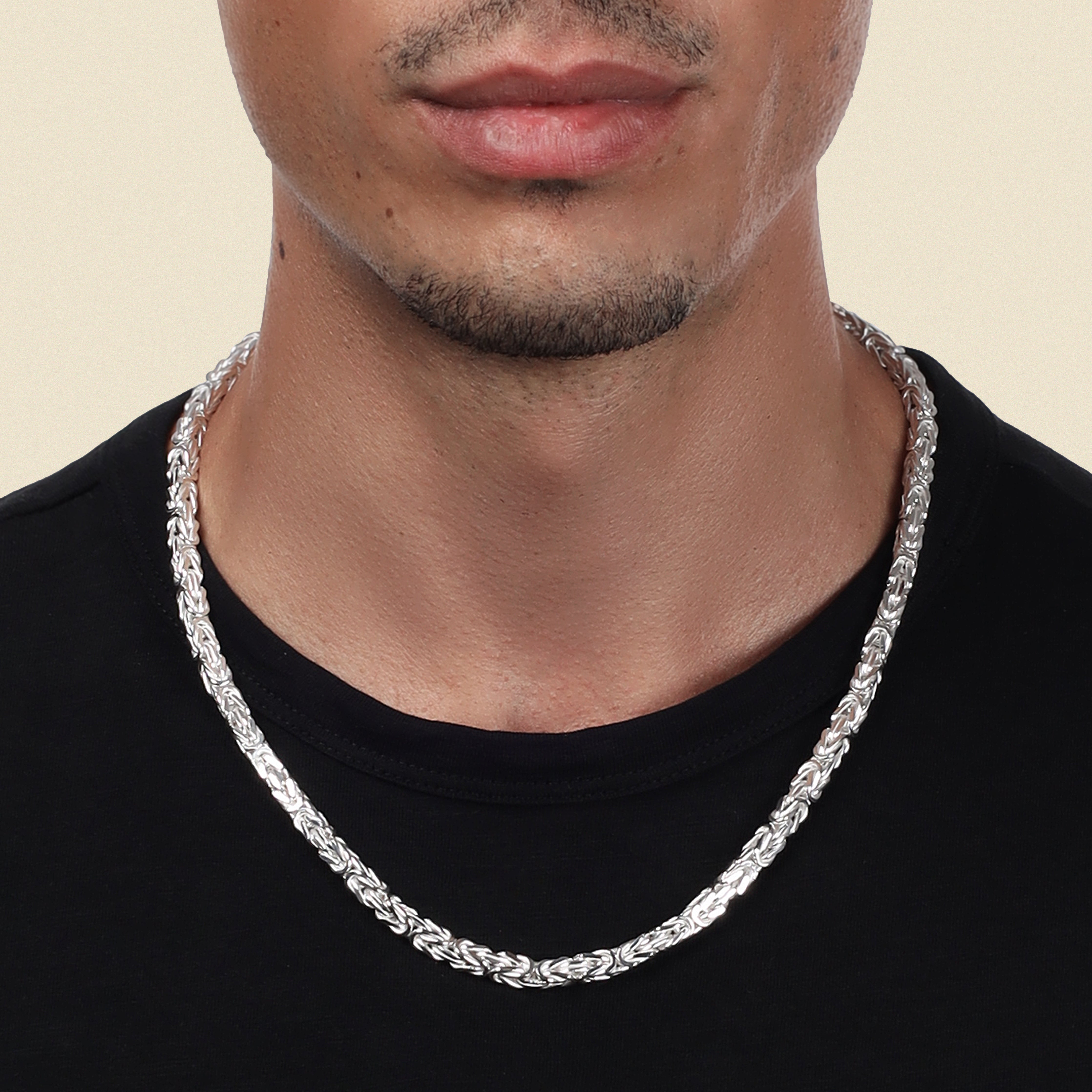 5mm Königskette - 925 Silber massiv vierkant - Taipan Schmuck