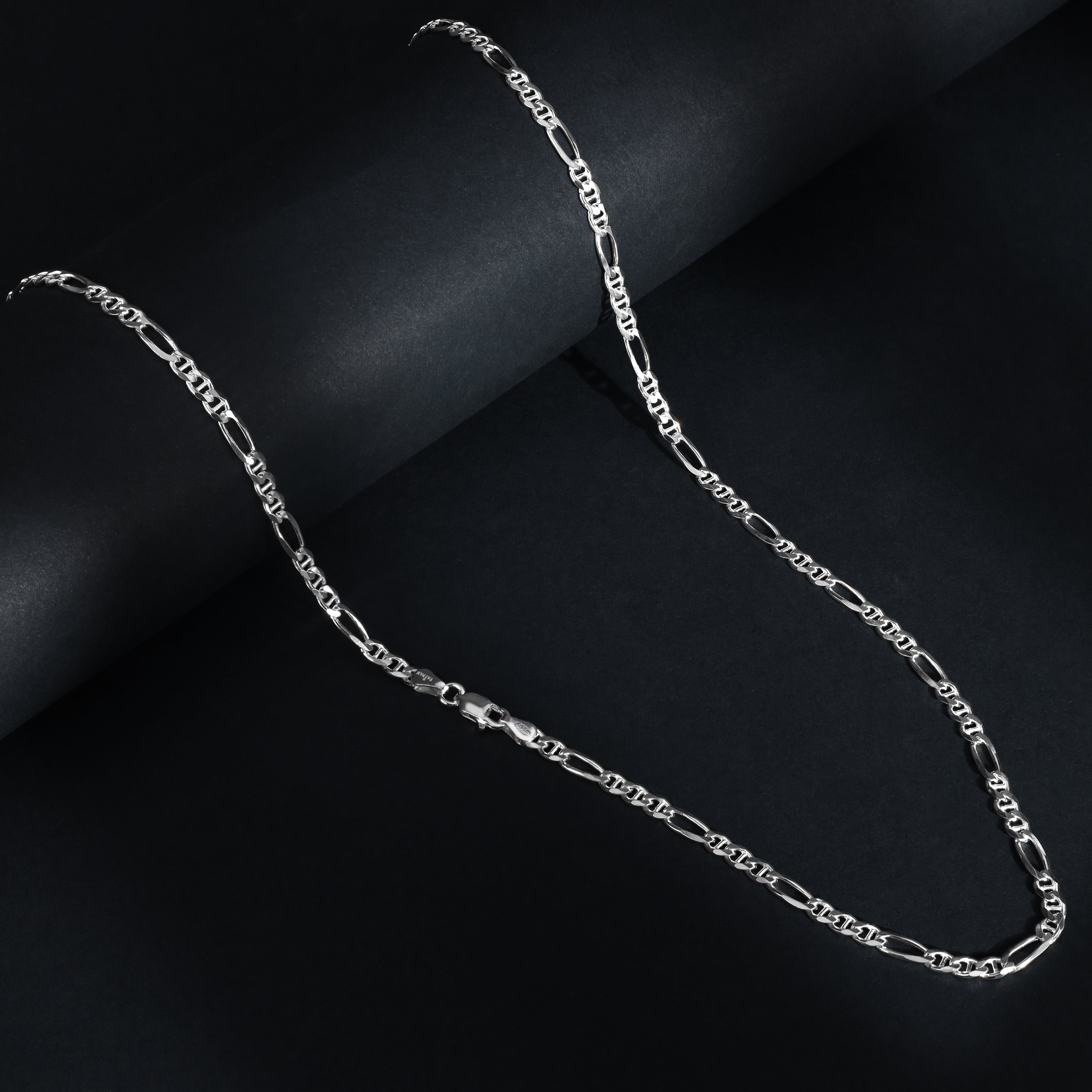 4mm Figarokette aus 925 Sterlingsilber
