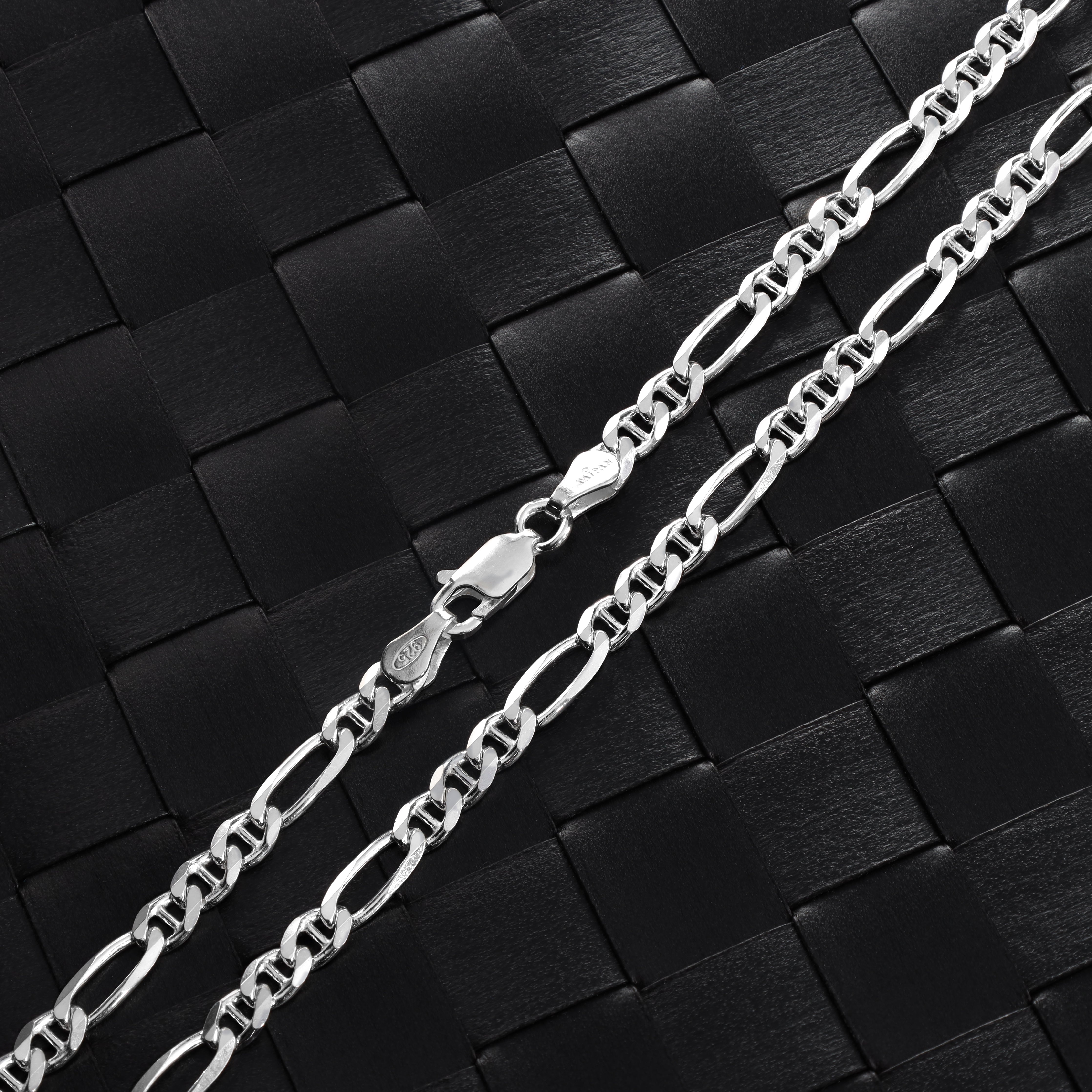 4mm Figarokette aus 925 Sterlingsilber