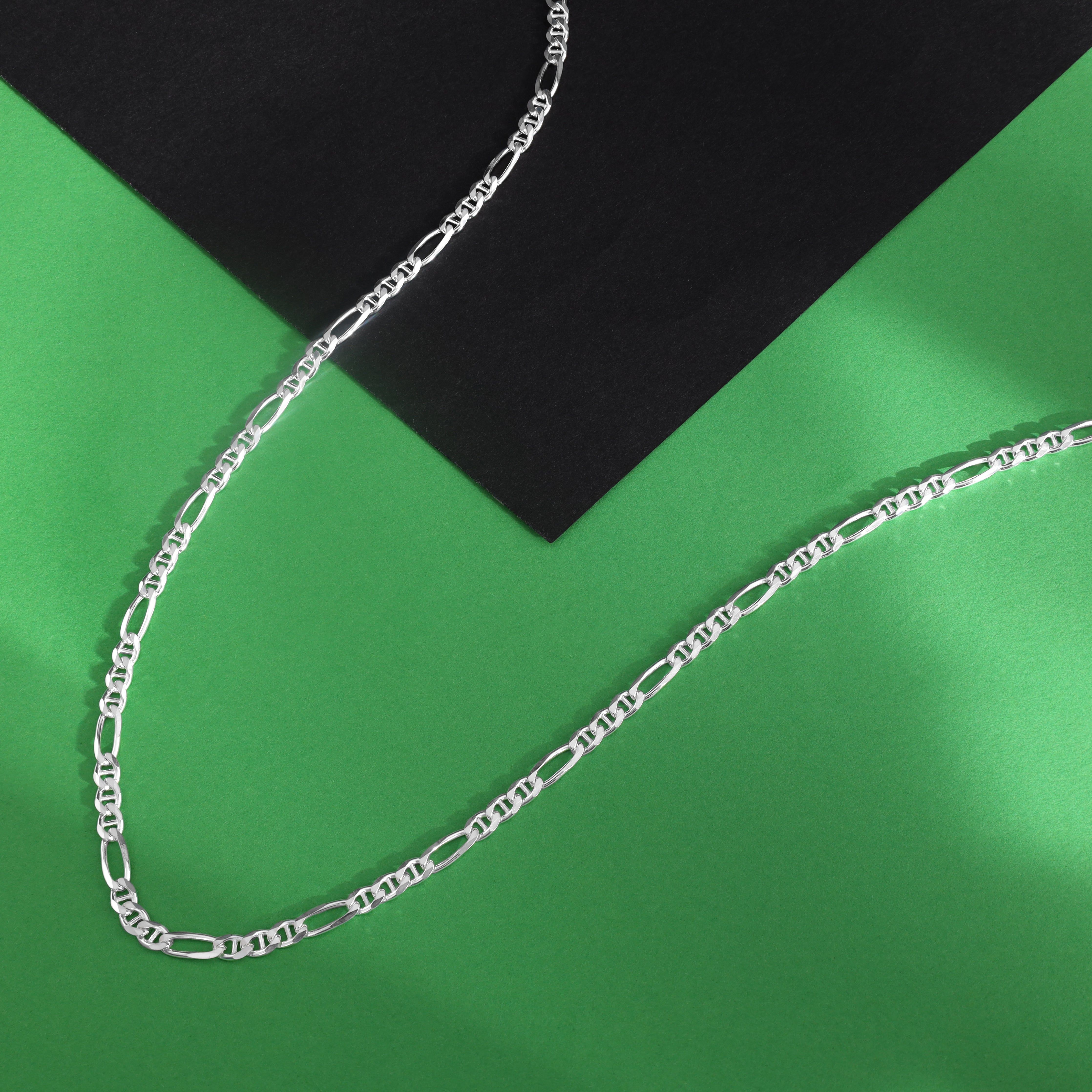 4mm Figarokette aus 925 Sterlingsilber