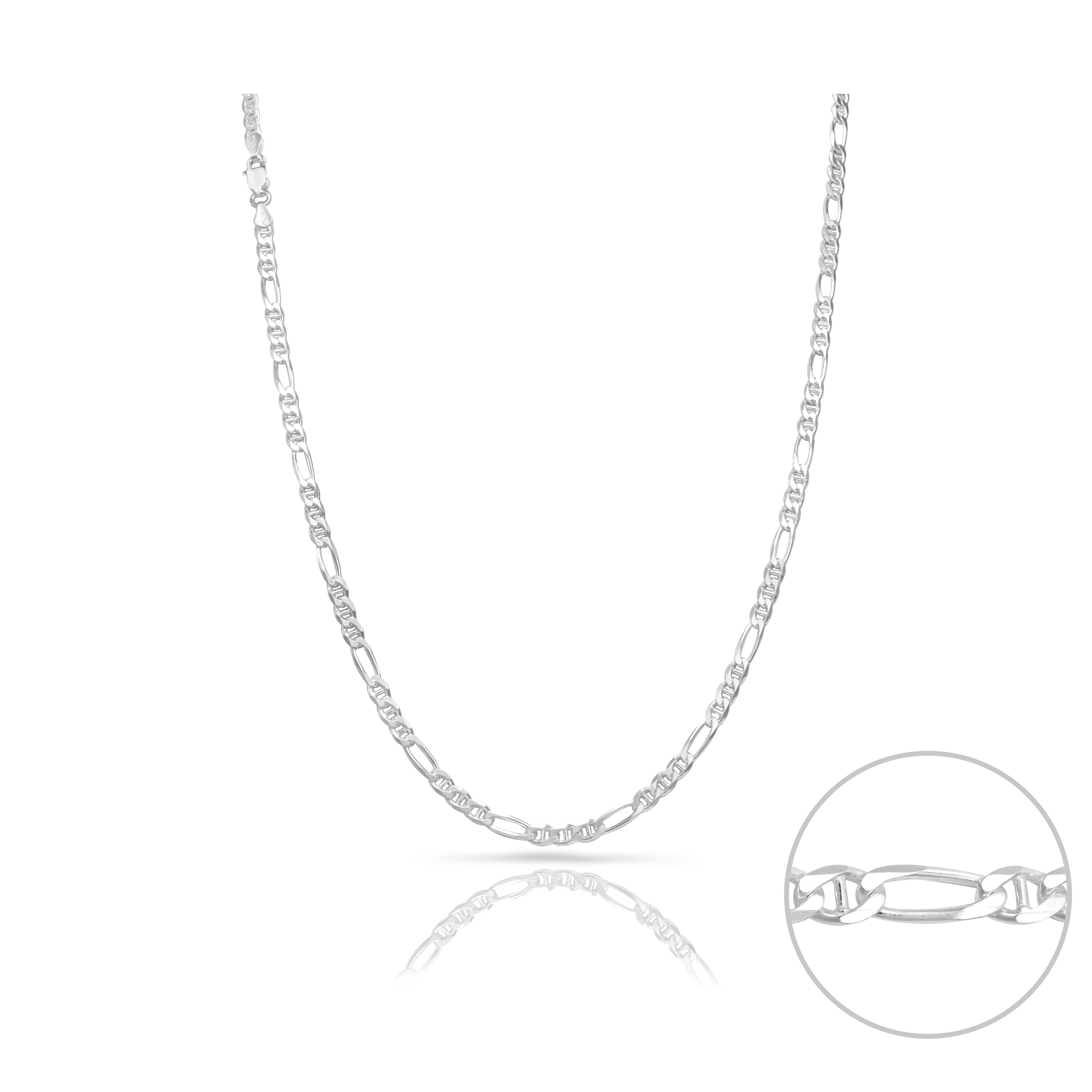 4mm Figarokette aus 925 Sterlingsilber