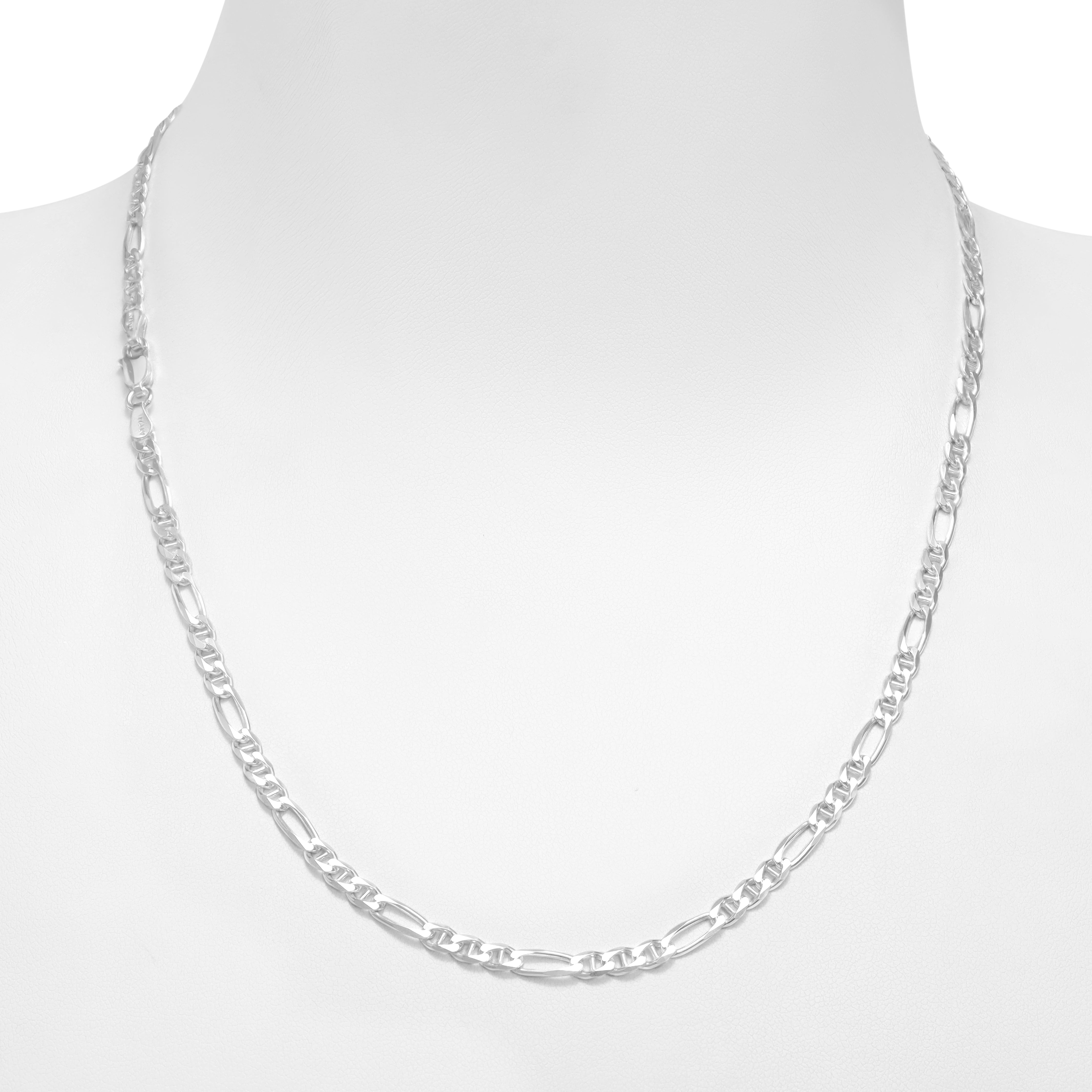 4mm Figarokette aus 925 Sterlingsilber