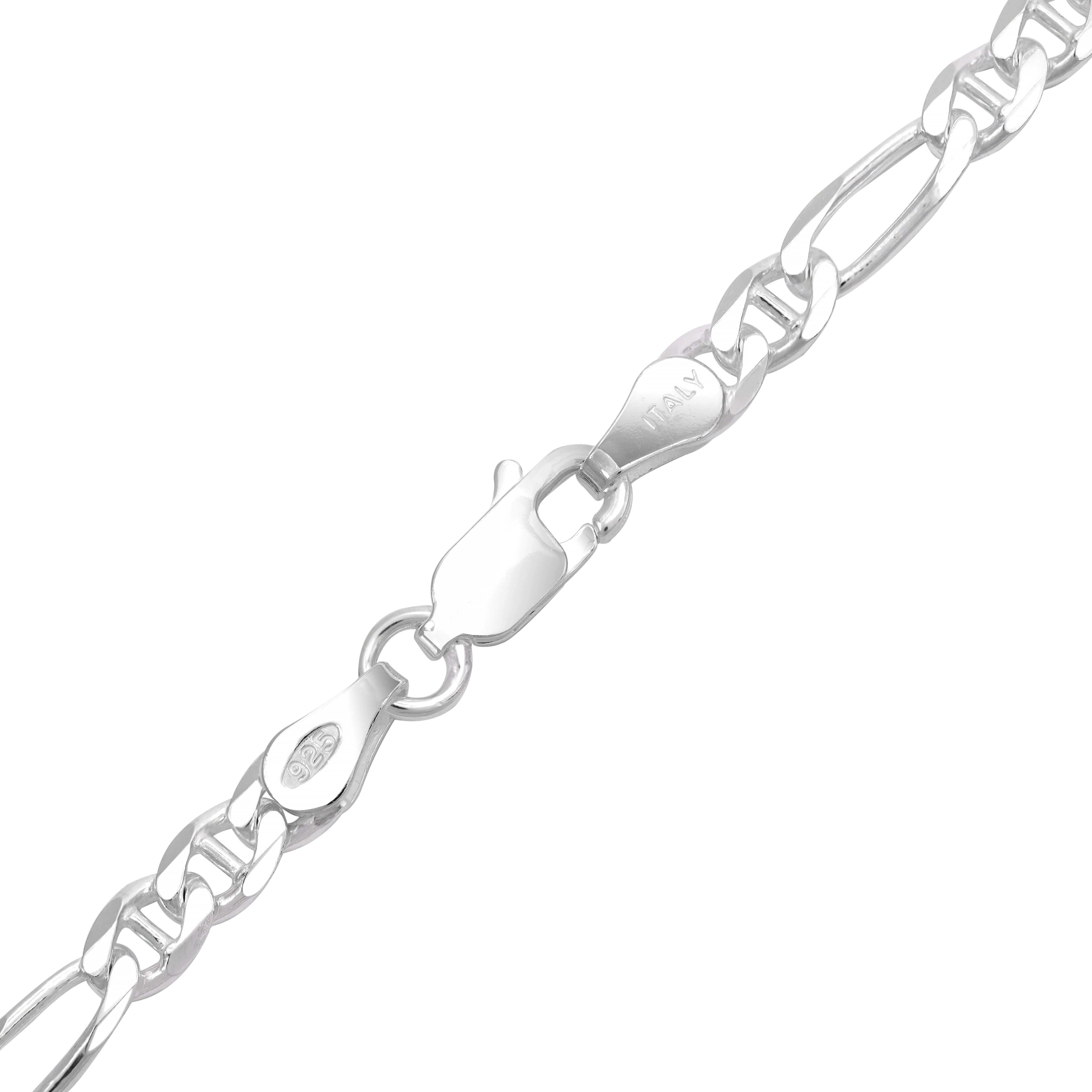 4mm Figarokette aus 925 Sterlingsilber