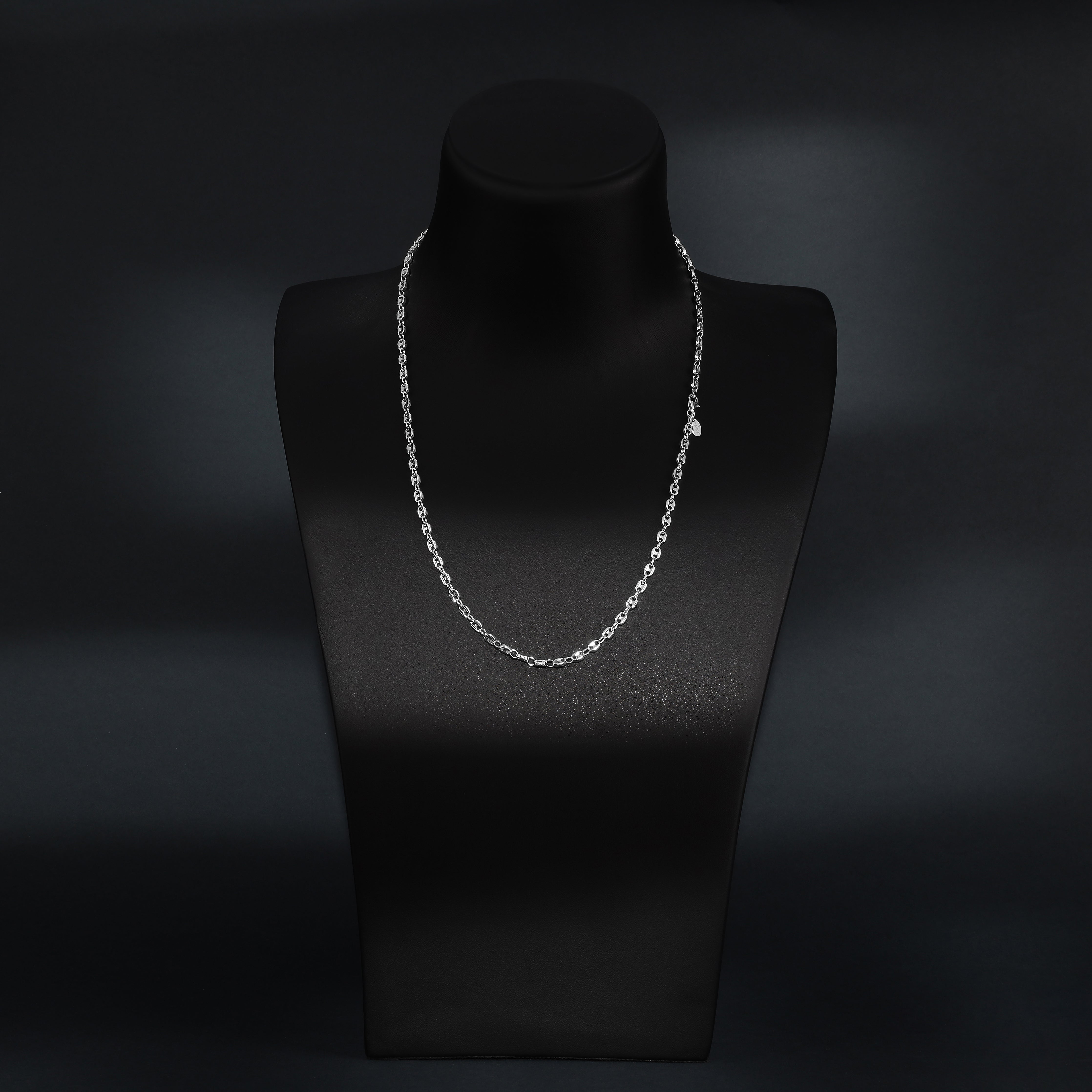 4mm Bohnenkette 60cm aus 925 Sterlingsilber
