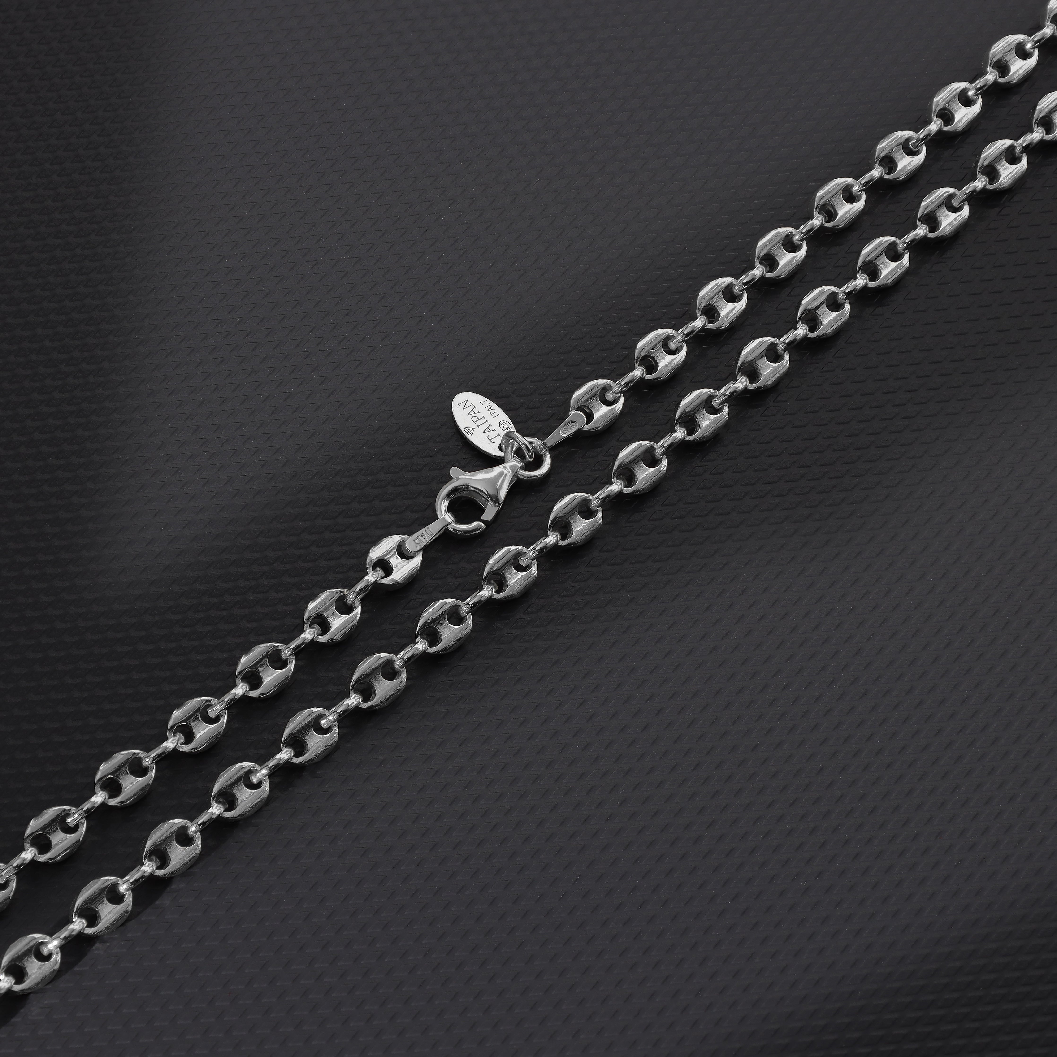 4mm Bohnenkette 60cm aus 925 Sterlingsilber