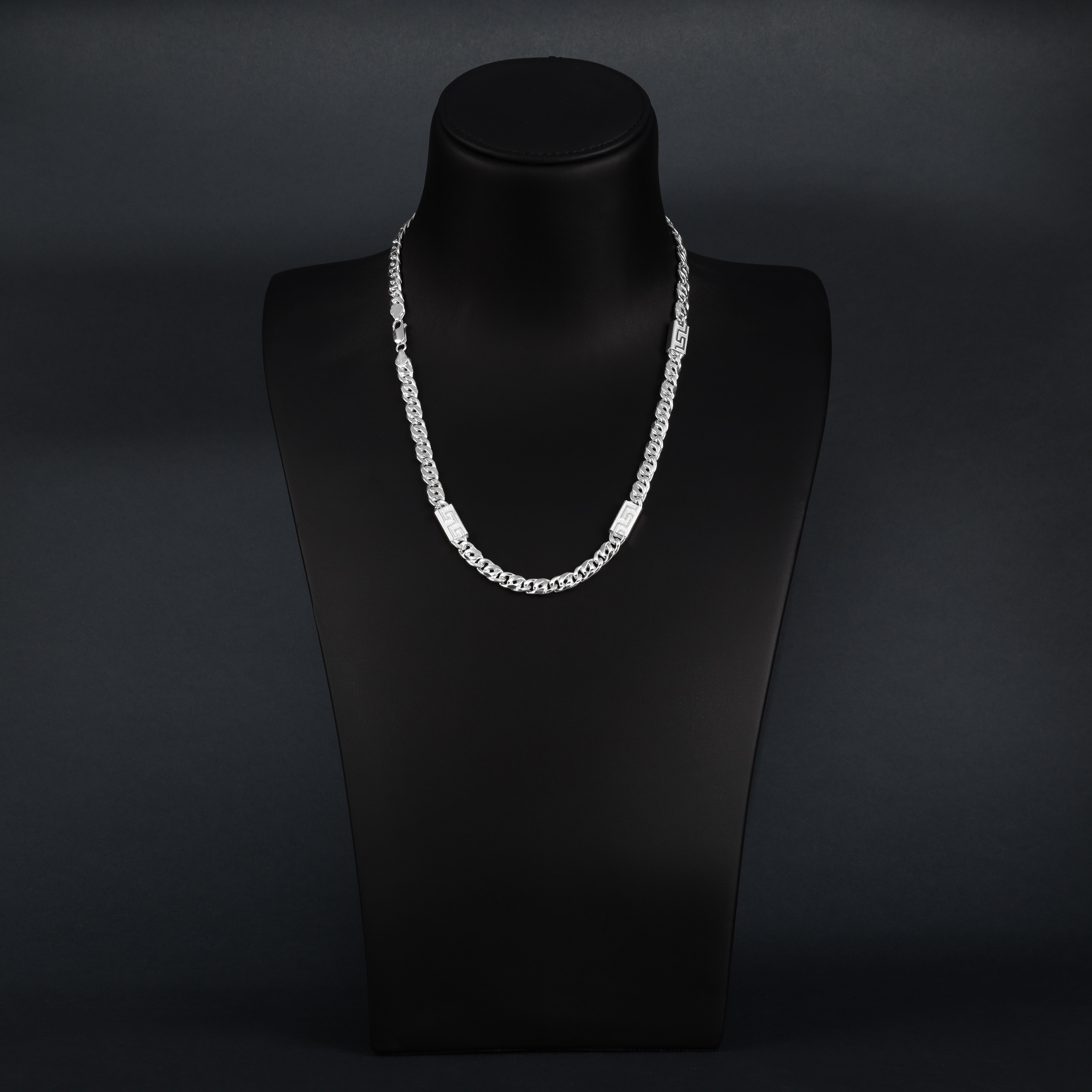 7,8mm Tigerauge Kette aus 925 Sterlingsilber