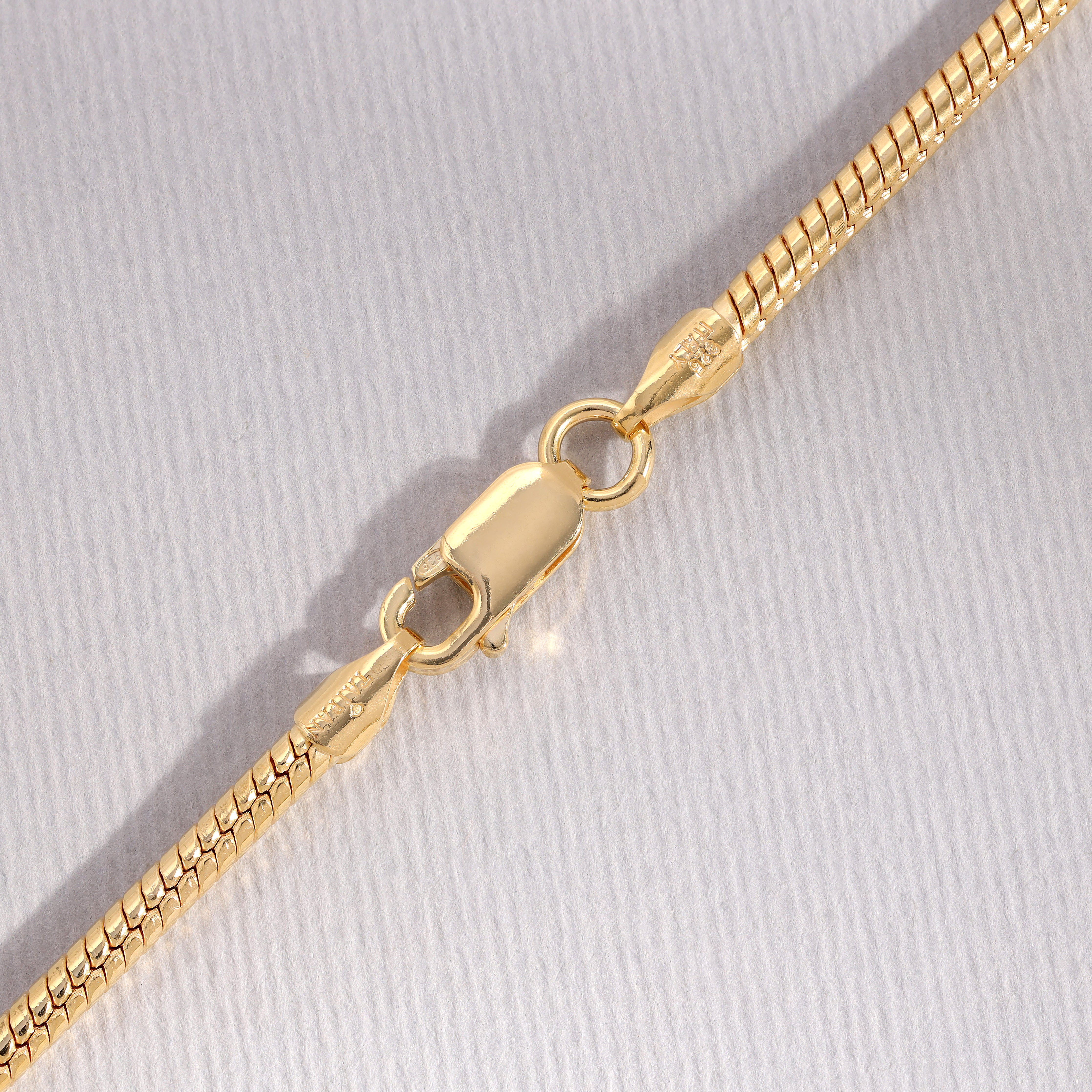 2.4mm snake chain - 925 silver gold plated