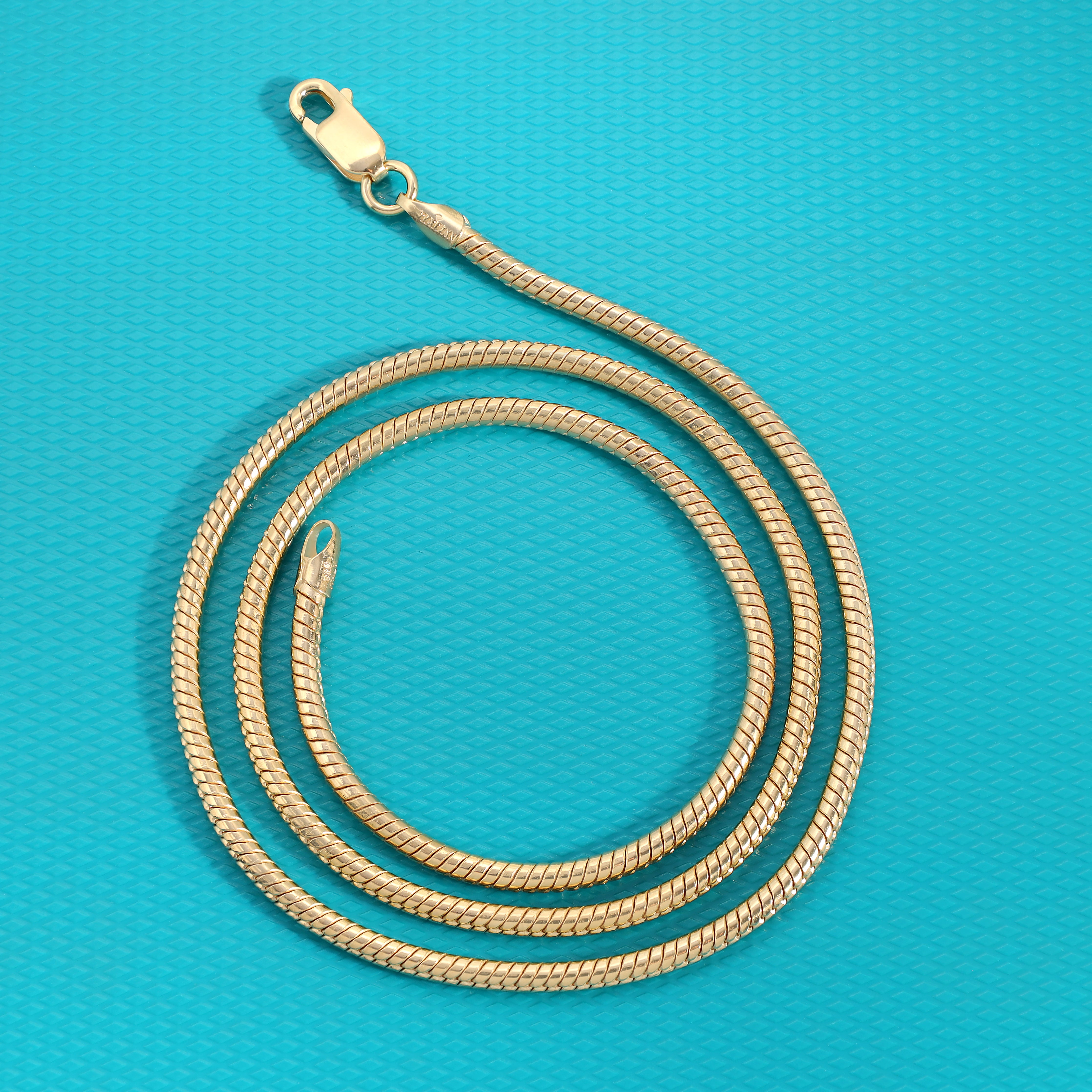 2.4mm snake chain - 925 silver gold plated