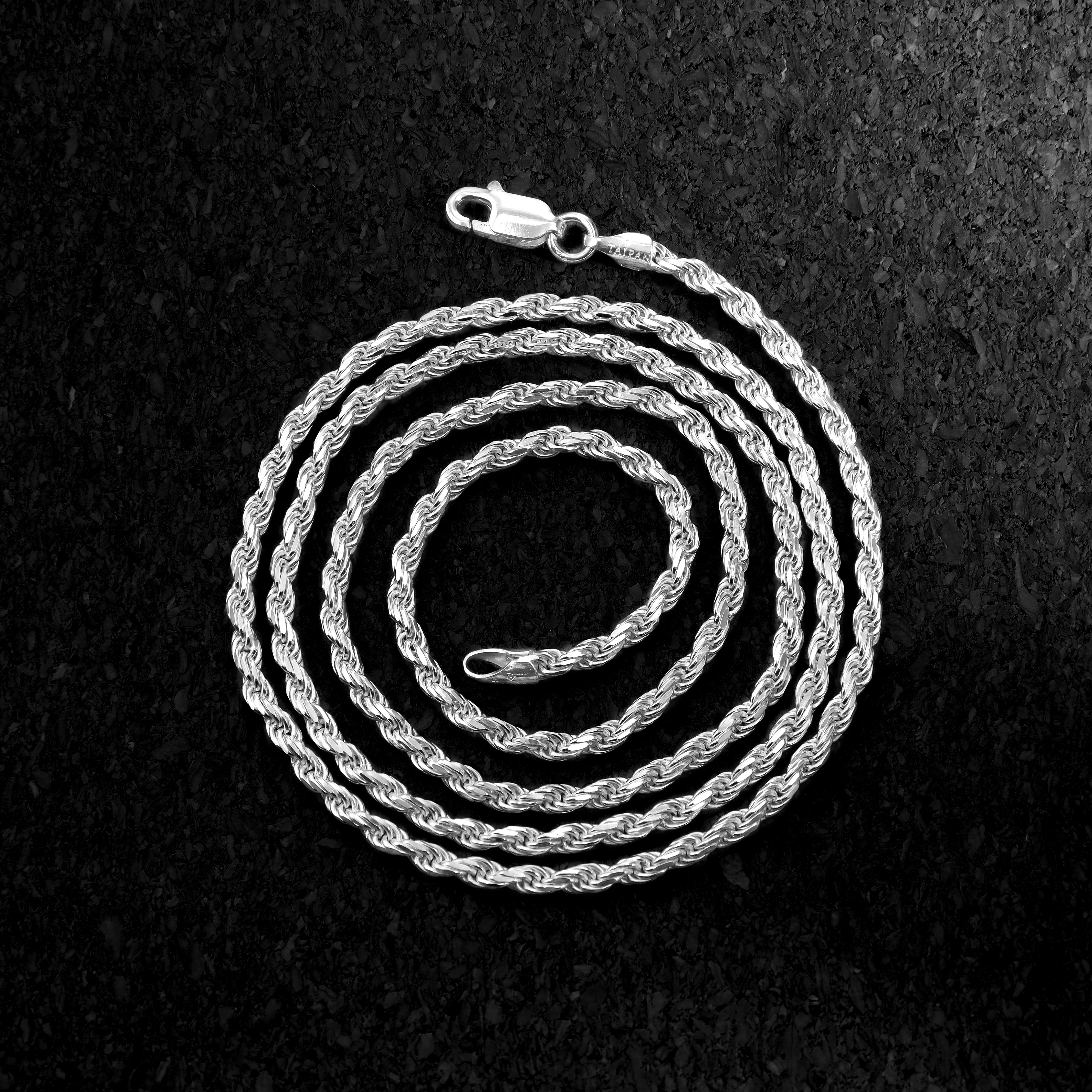 2,3mm Kordelkette Rope Chain 925 Sterling Silber - Taipan Schmuck