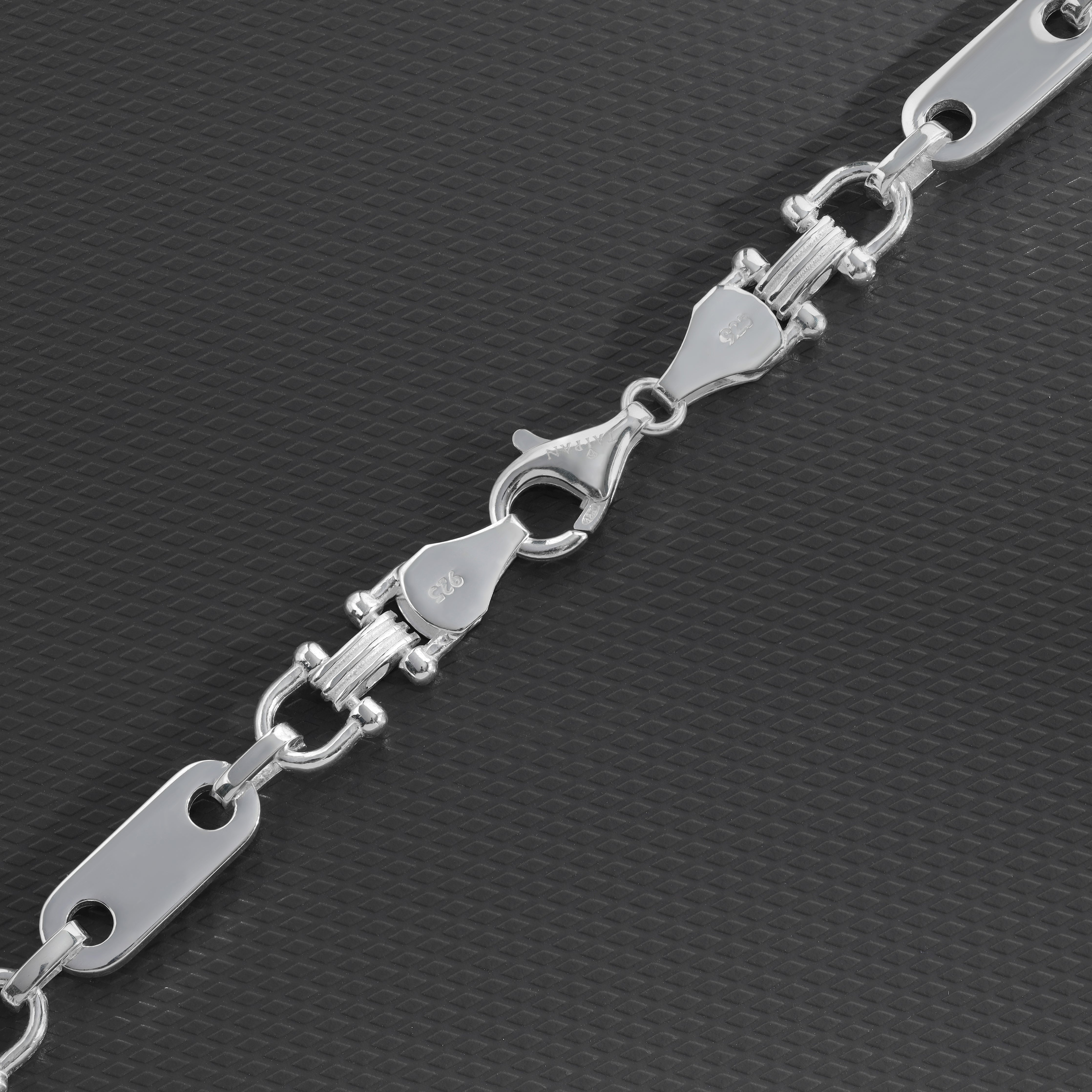 7,8mm Plattenkette 60cm aus 925 Sterlingsilber
