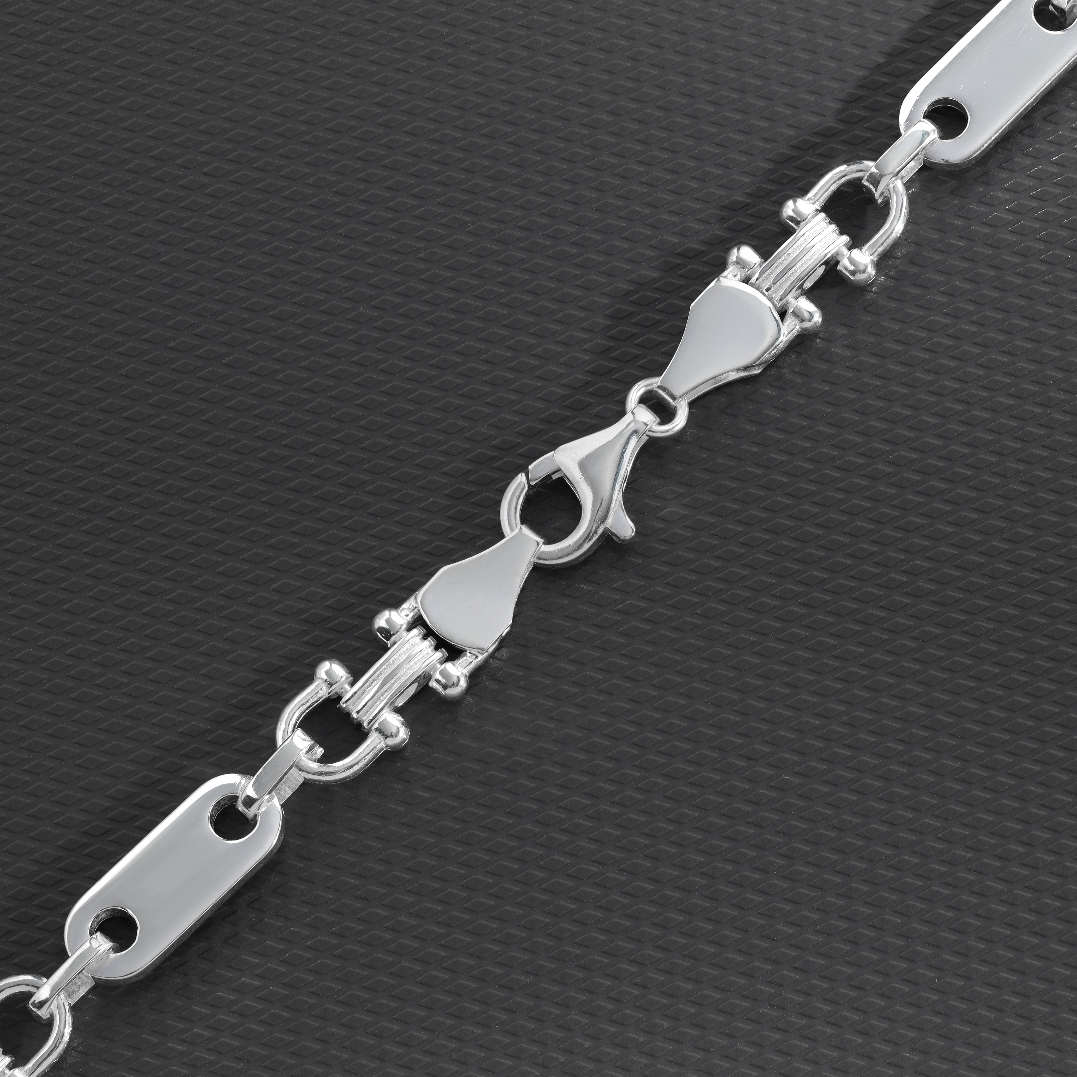 7,8mm Plattenkette 60cm aus 925 Sterlingsilber