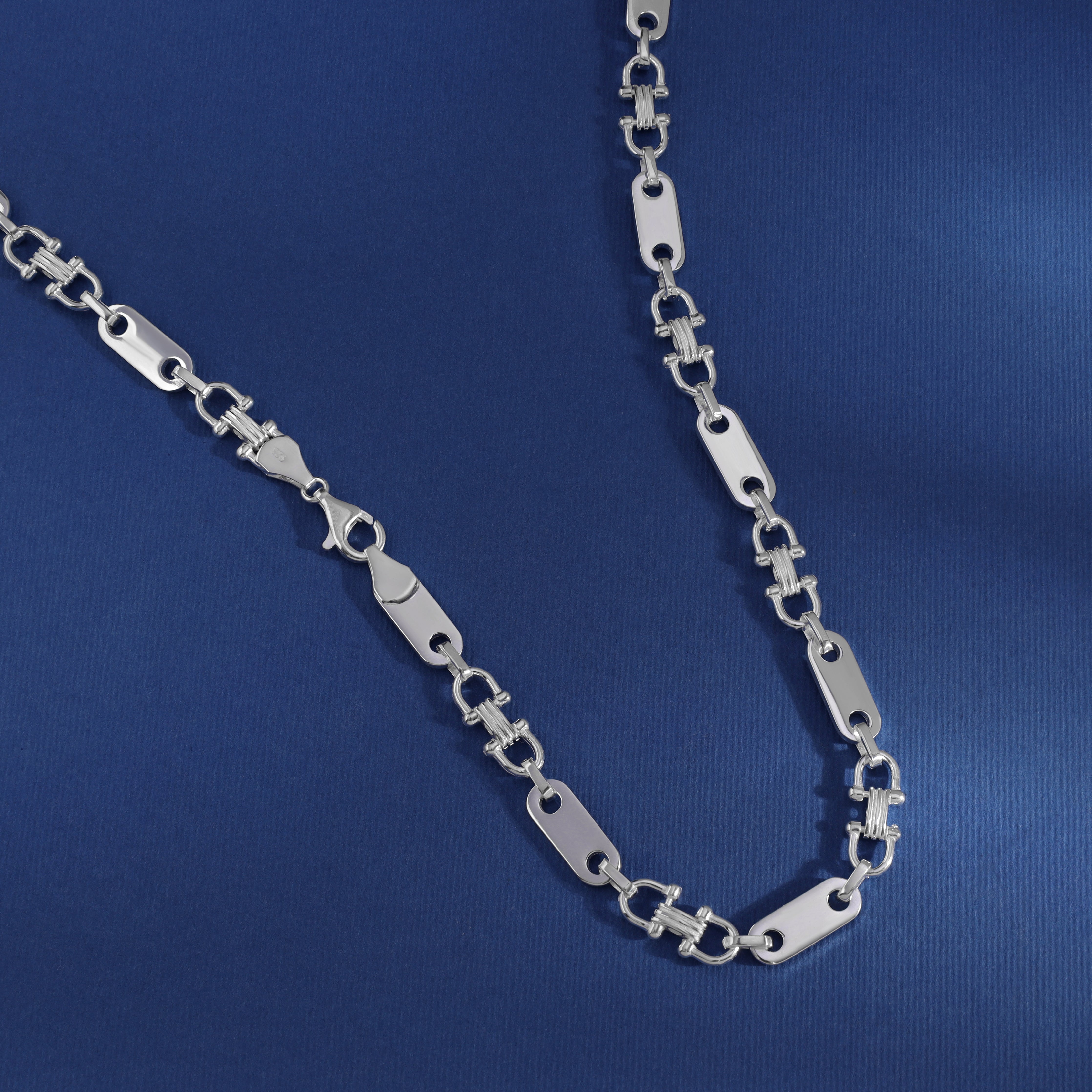 7,8mm Plattenkette 60cm aus 925 Sterlingsilber