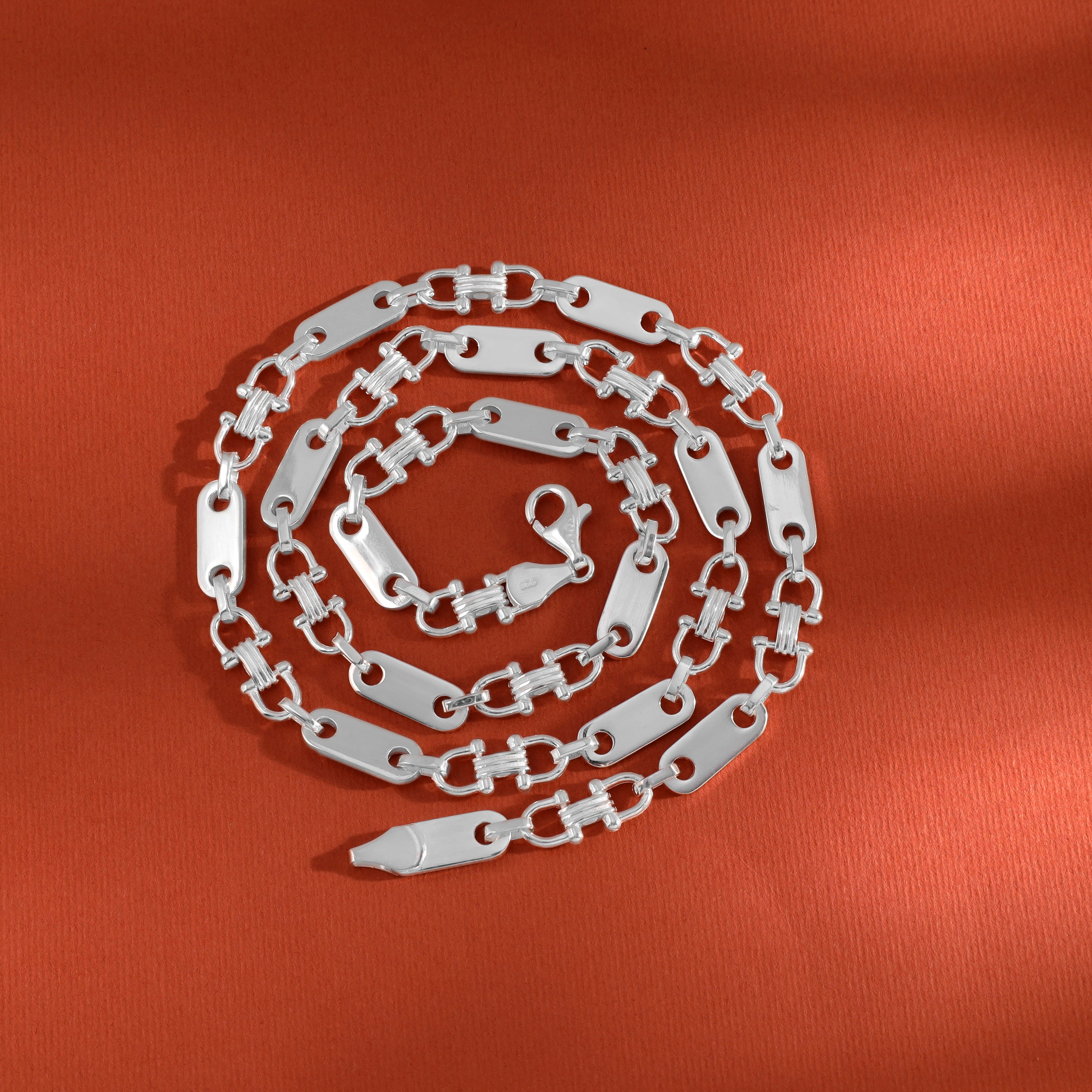 7,8mm Plattenkette 60cm aus 925 Sterlingsilber