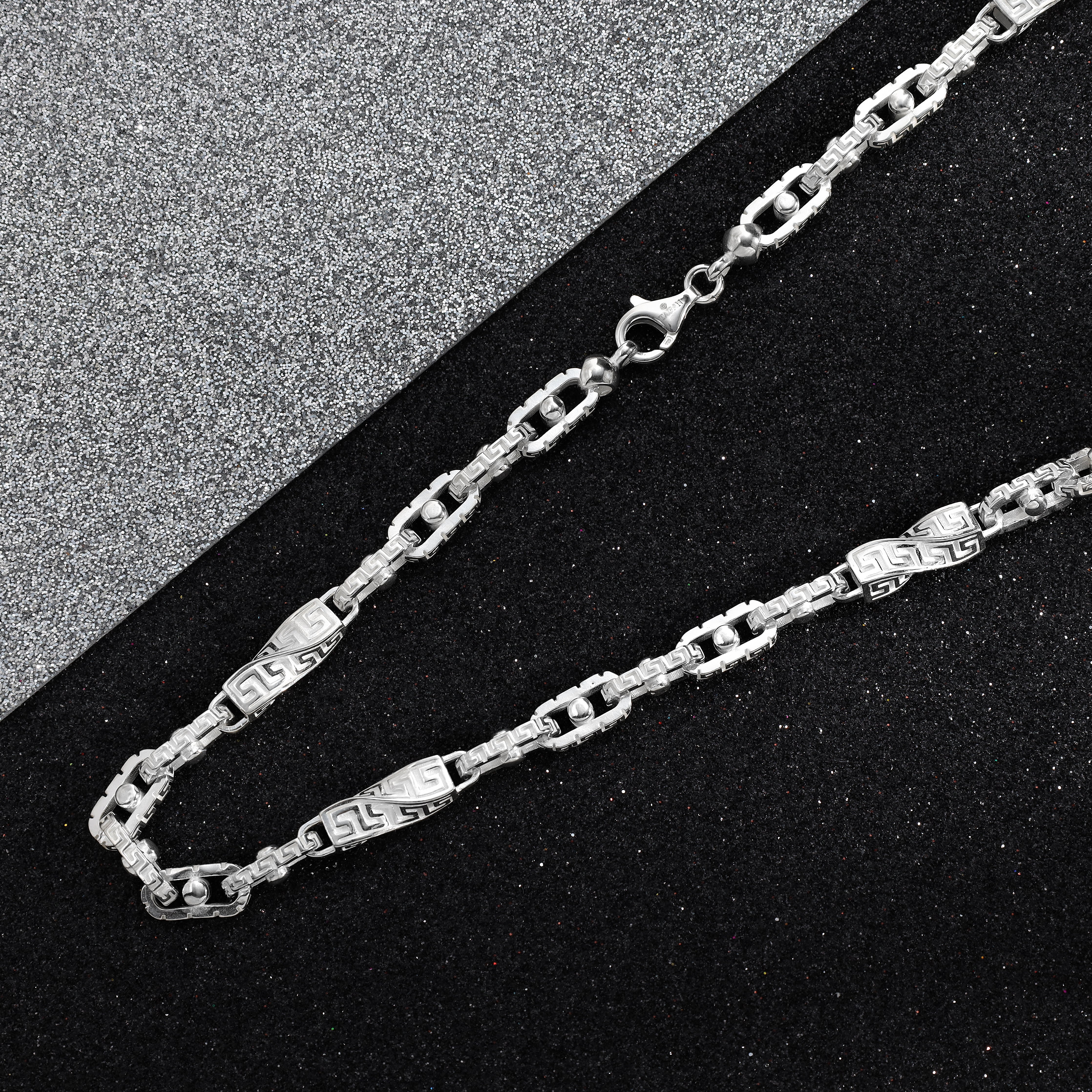 Santorini Monte Carlo Kette 55/60/65/70cm lang 6mm breit aus 925 Sterlingsilber - Taipan Schmuck