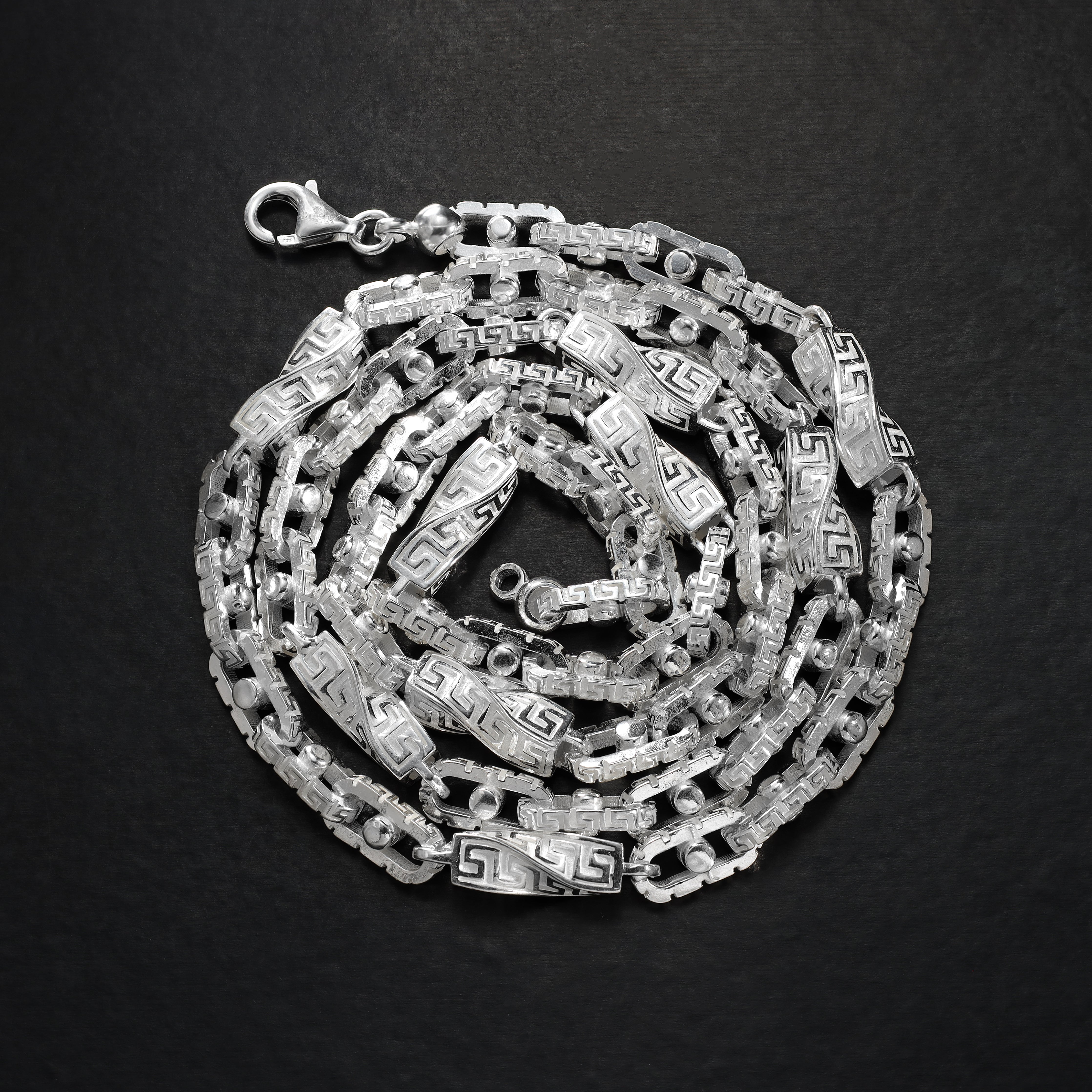 Santorini Monte Carlo Kette 55/60/65/70cm lang 6mm breit aus 925 Sterlingsilber - Taipan Schmuck