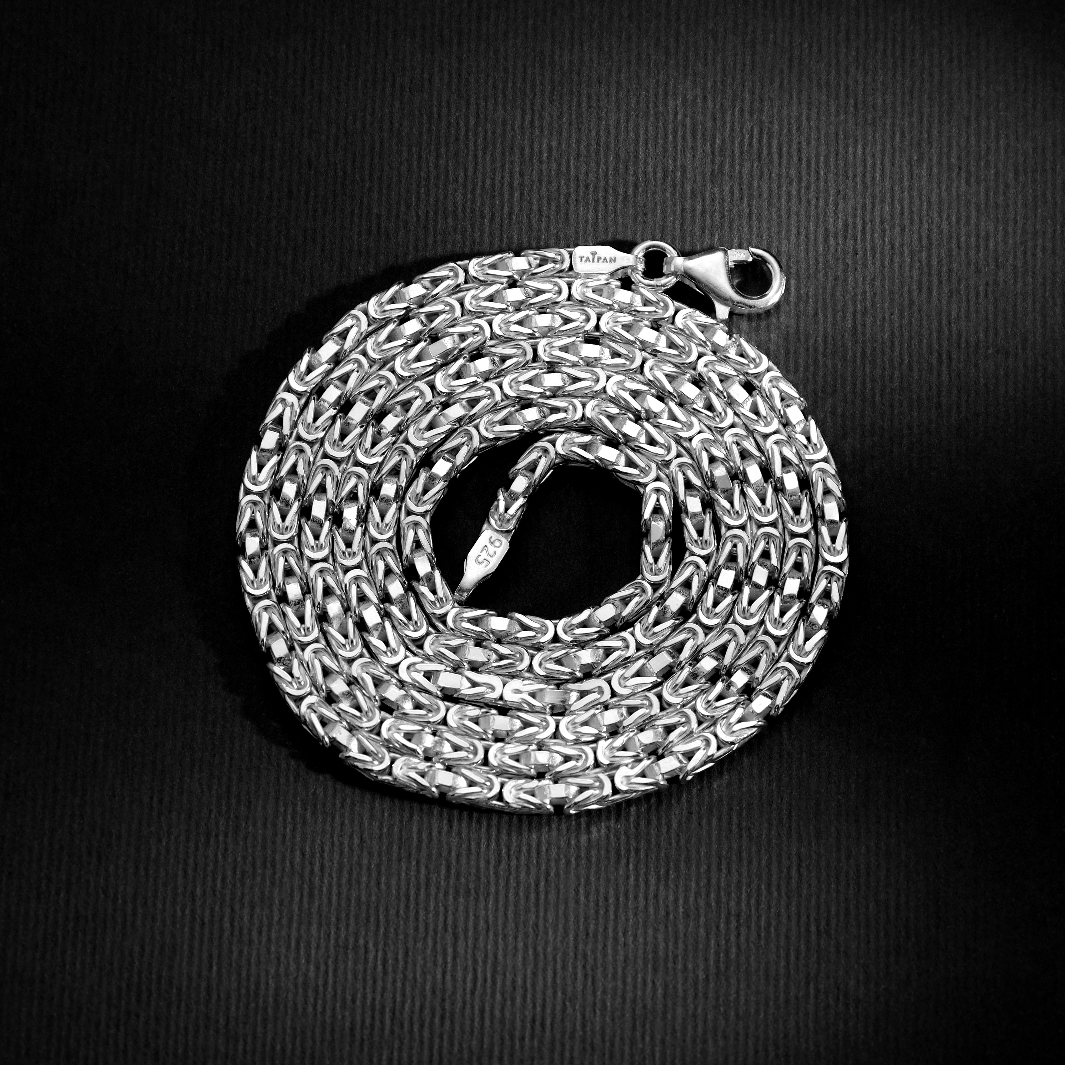 2,5mm Königskette vierkant aus 925 Sterling Silber - Taipan Schmuck