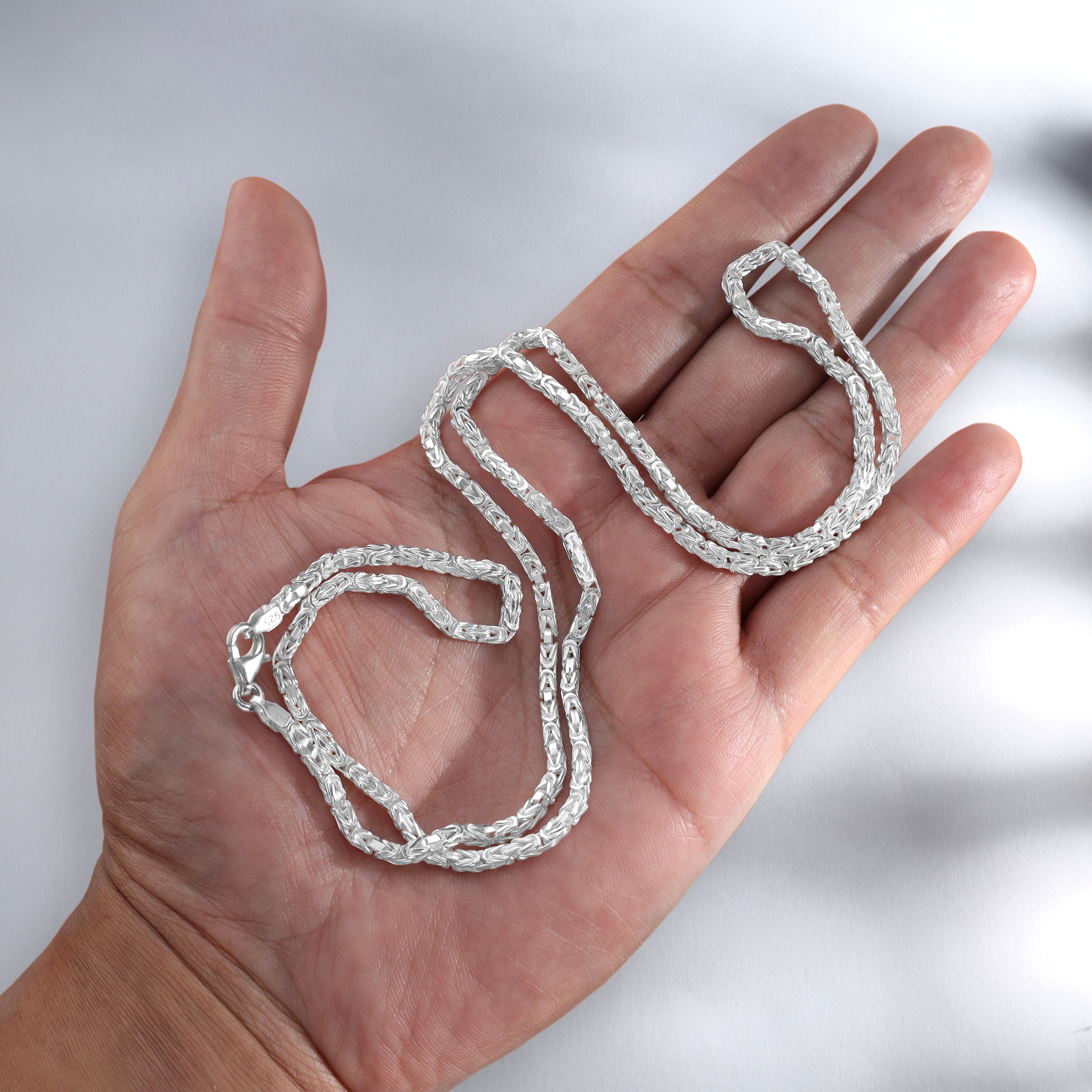 2,5mm Königskette vierkant aus 925 Sterling Silber - Taipan Schmuck