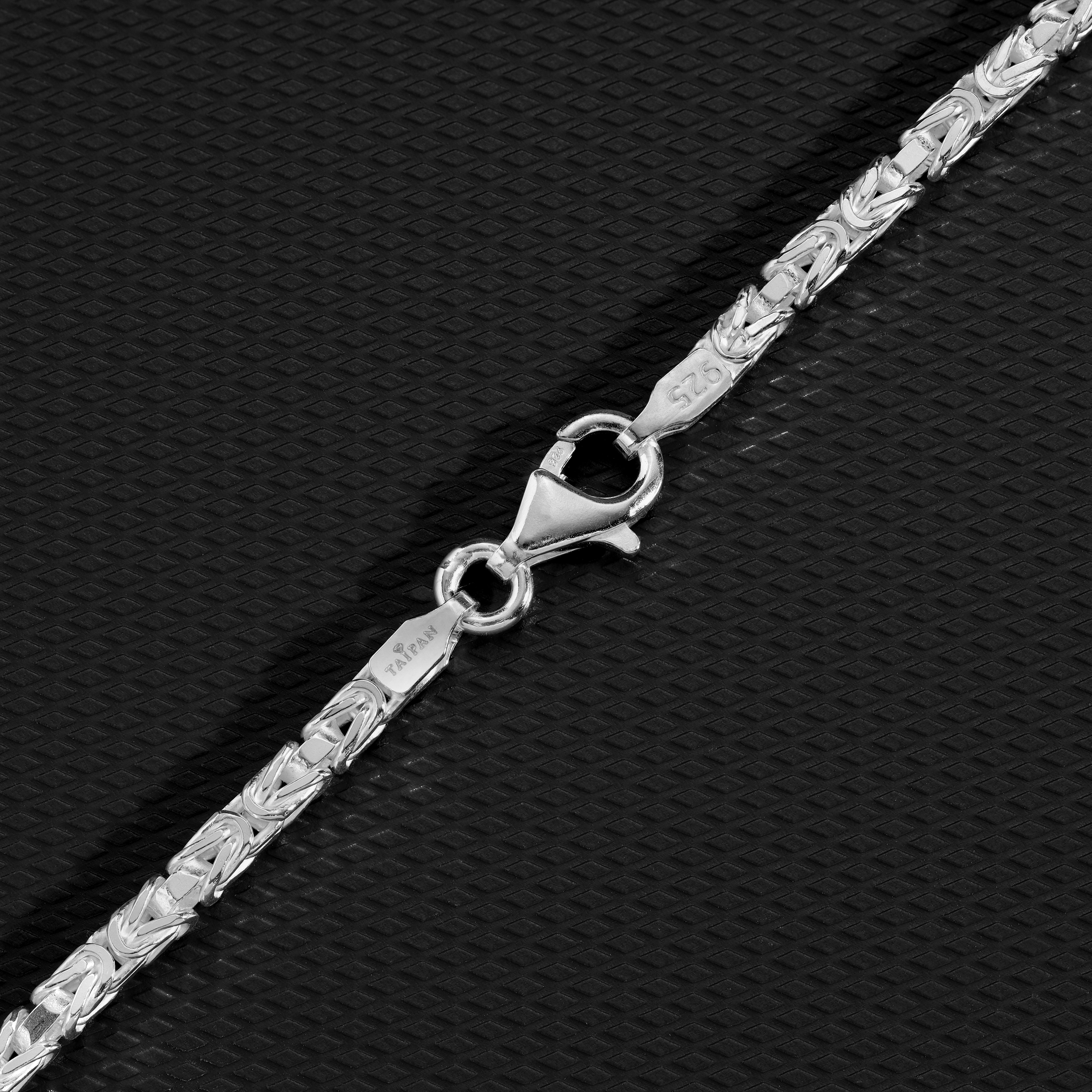 2,5mm Königskette vierkant aus 925 Sterling Silber - Taipan Schmuck