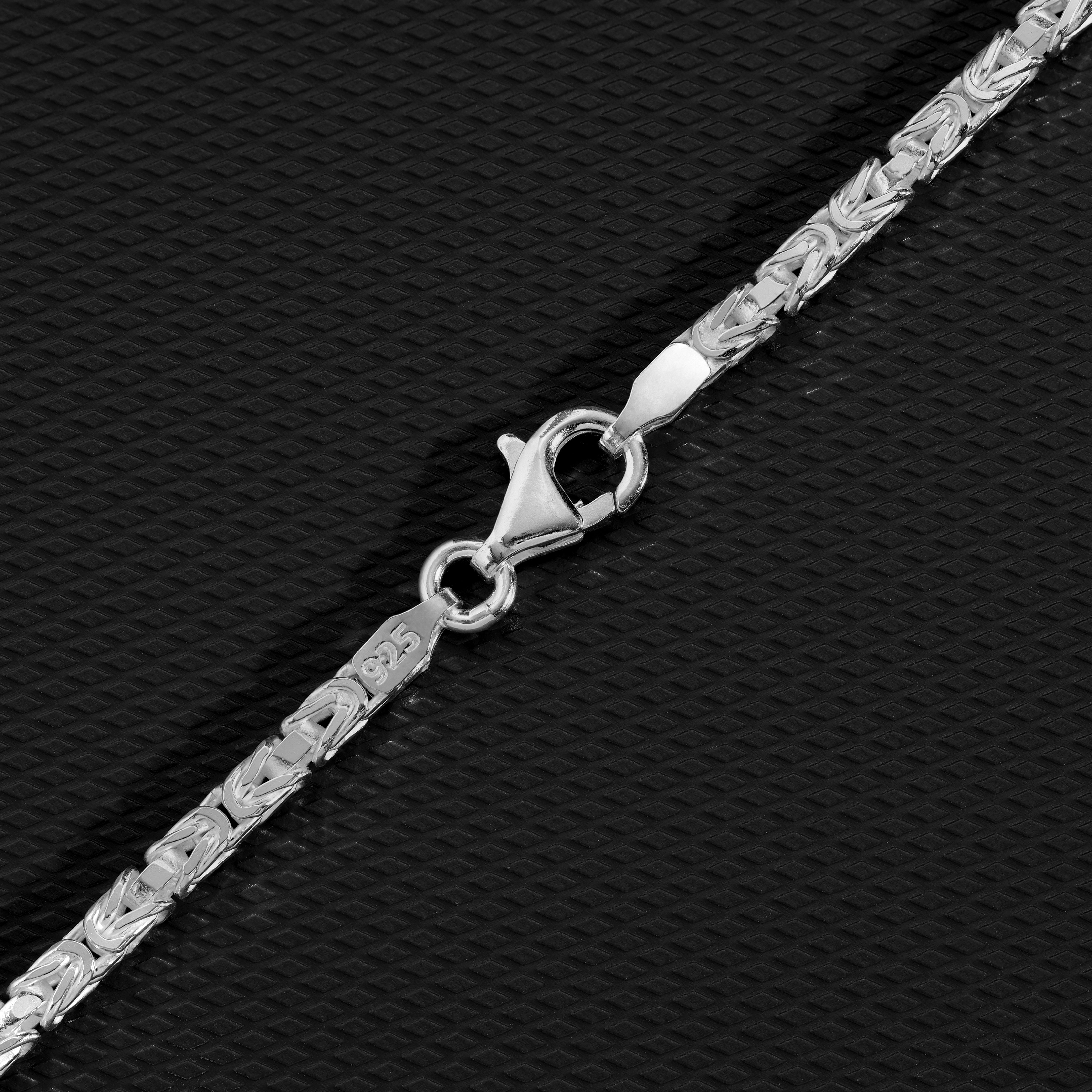 2,5mm Königskette vierkant aus 925 Sterling Silber - Taipan Schmuck