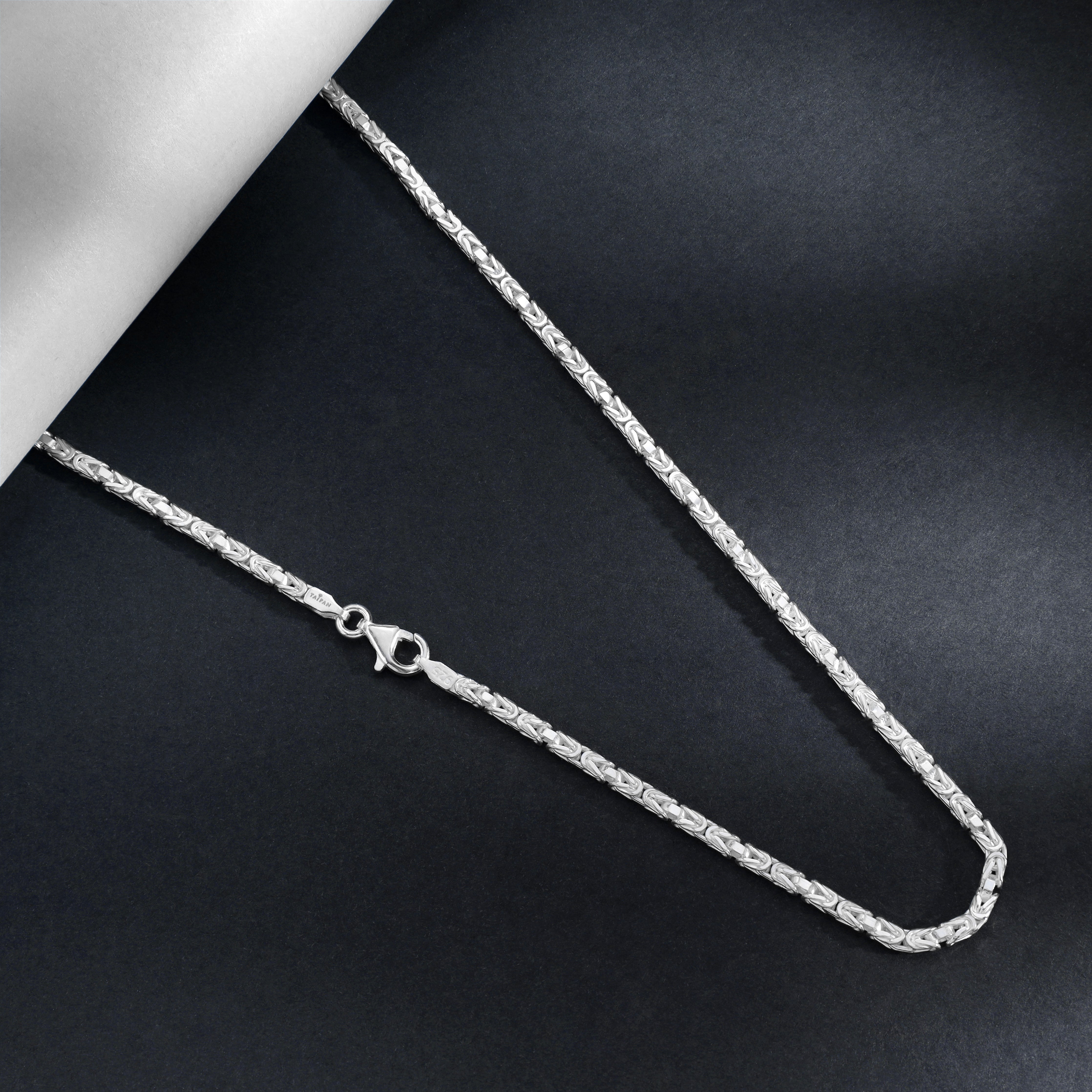 2,5mm Königskette vierkant aus 925 Sterling Silber - Taipan Schmuck
