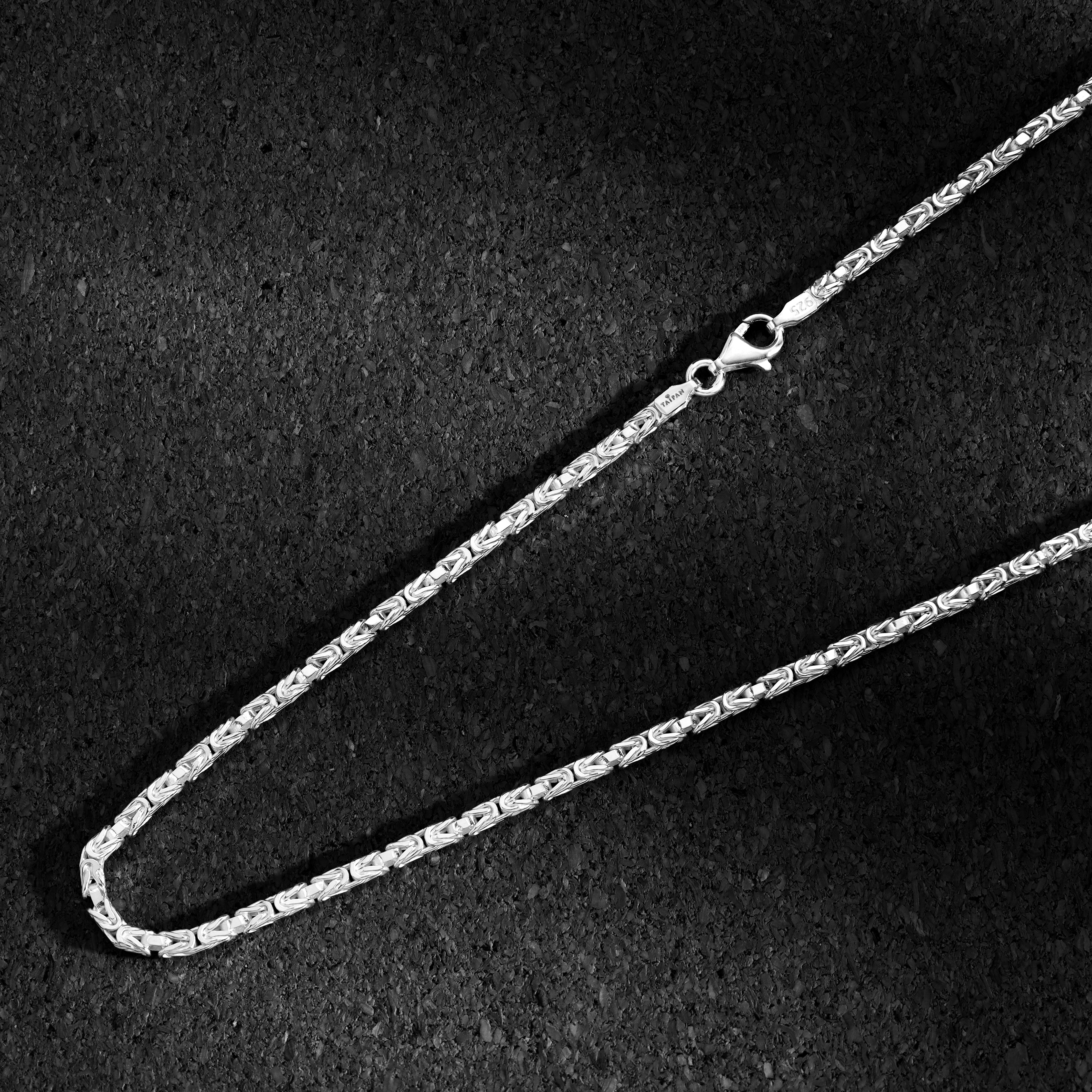 2,5mm Königskette vierkant aus 925 Sterling Silber - Taipan Schmuck