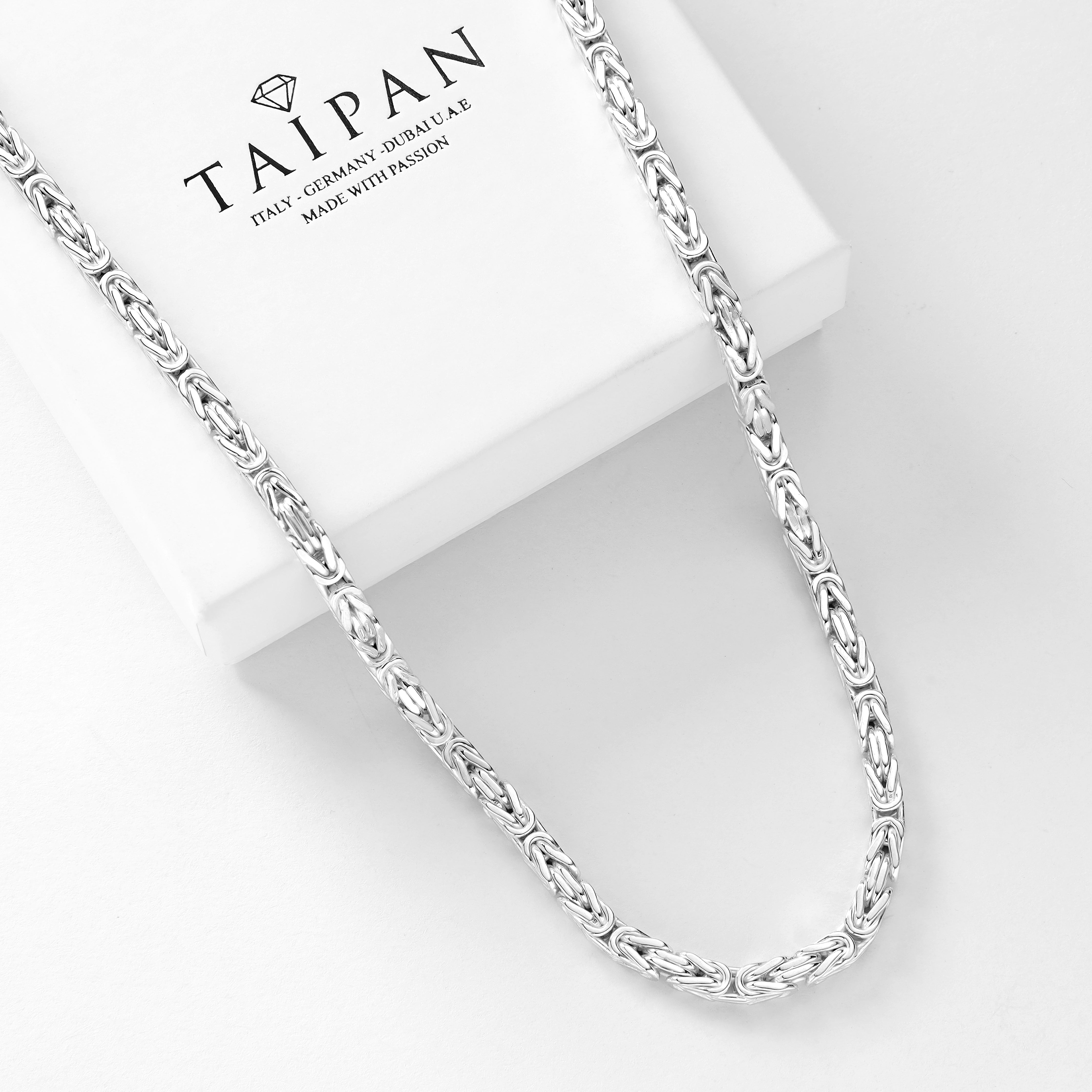 Königskette vierkant 4mm - 925 Silber - Taipan Schmuck