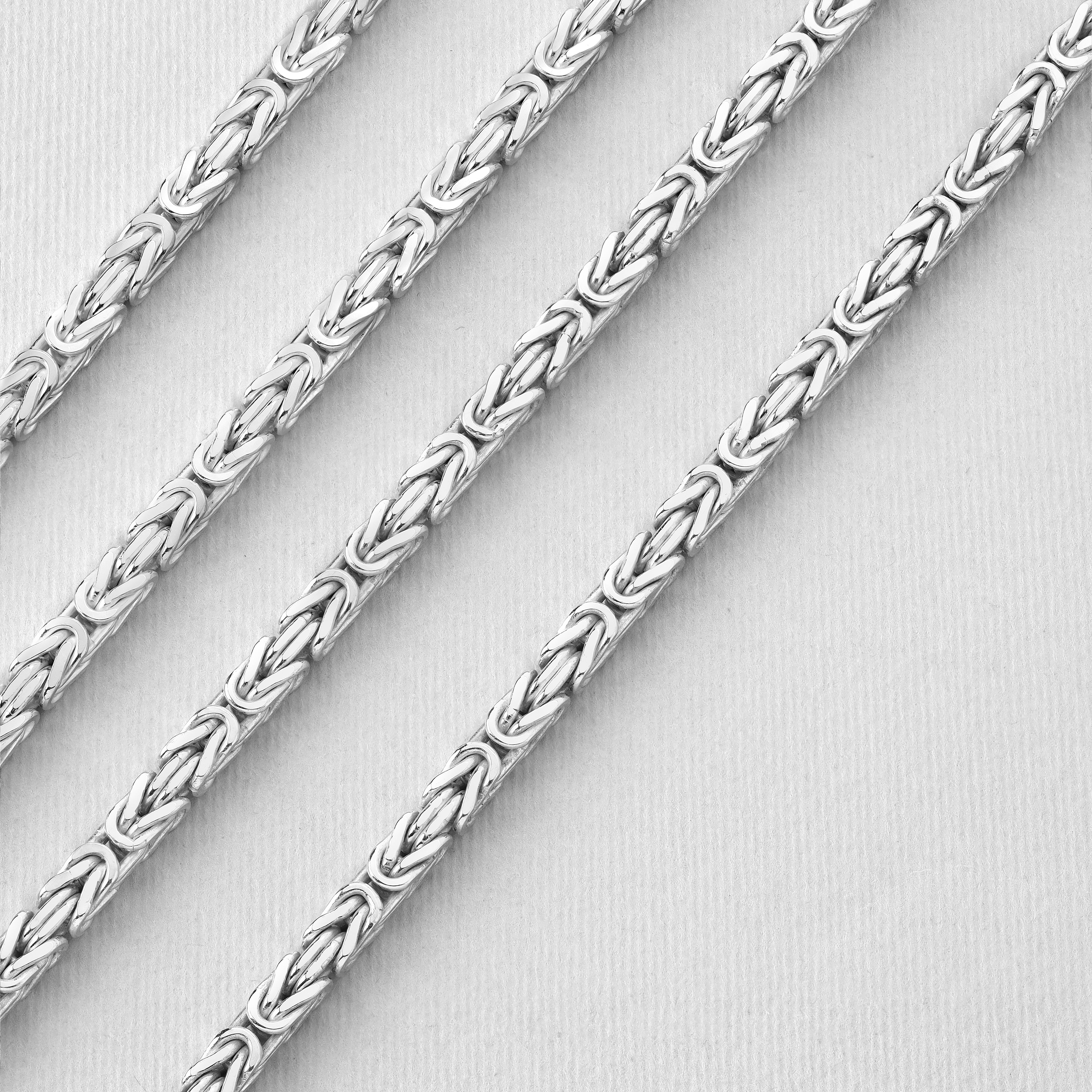4mm Königskette - 925 Silber massiv vierkant hochglanzpoliert - Taipan Schmuck