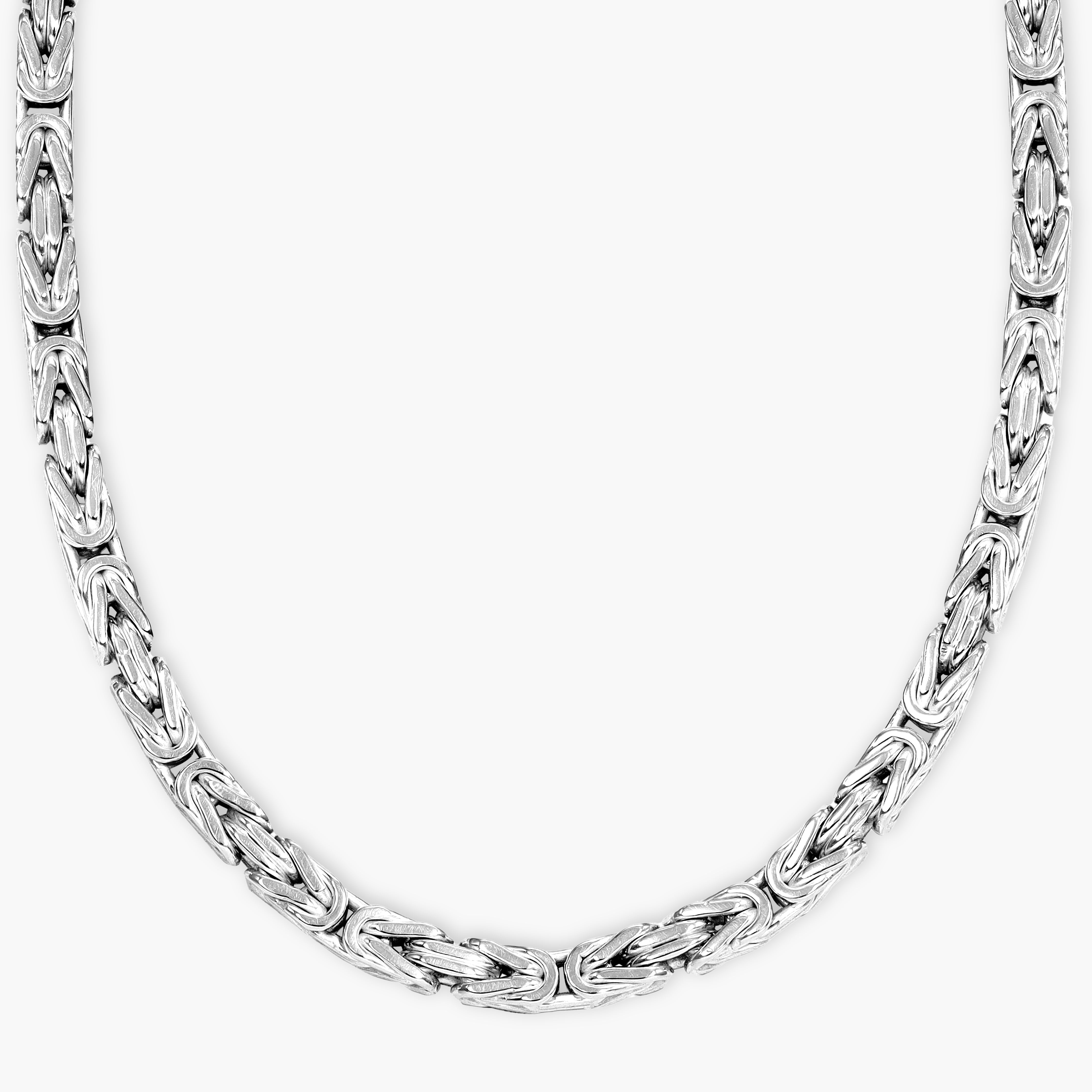 4mm Königskette - 925 Silber massiv vierkant hochglanzpoliert - Taipan Schmuck