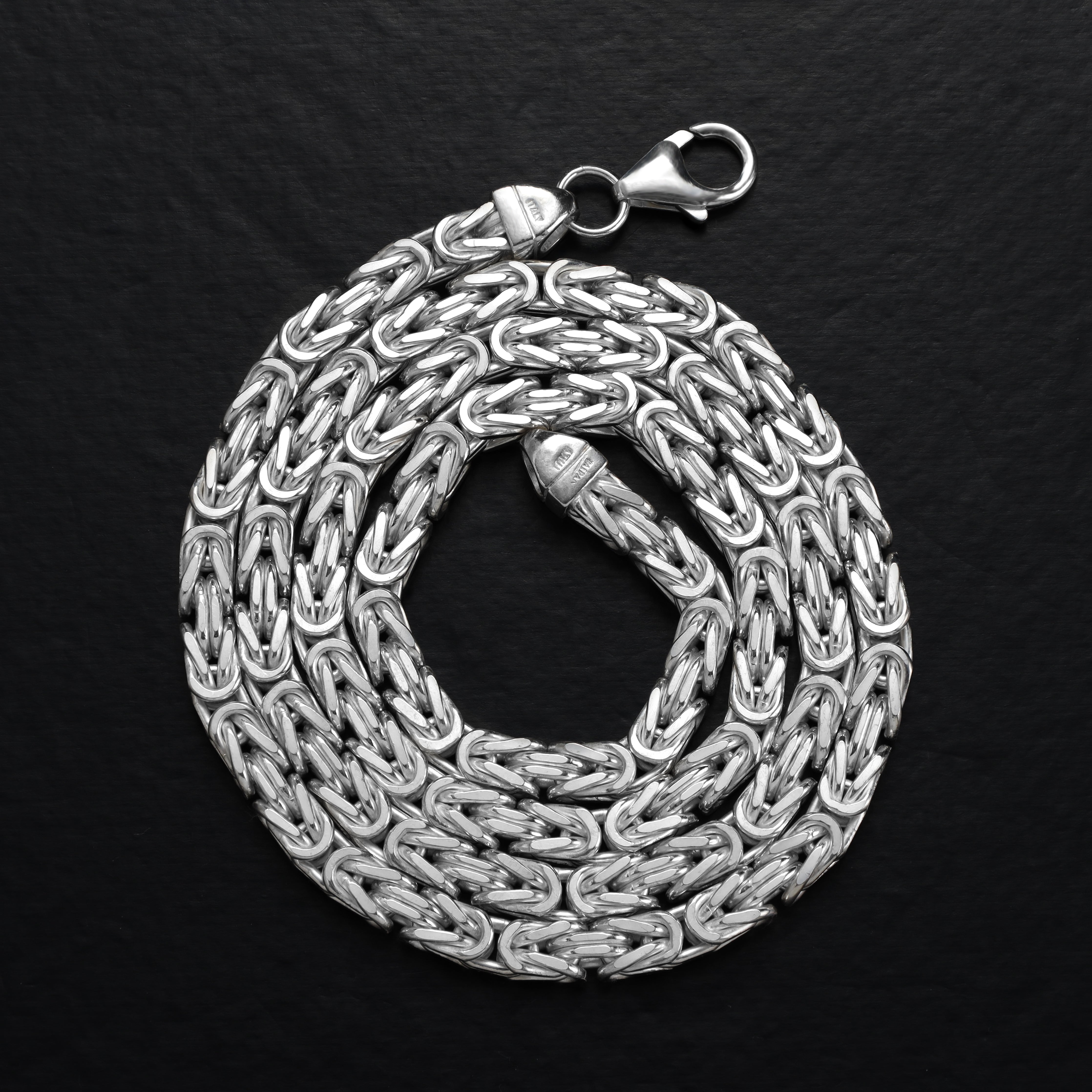 5mm Königskette - 925 Silber massiv vierkant - Taipan Schmuck