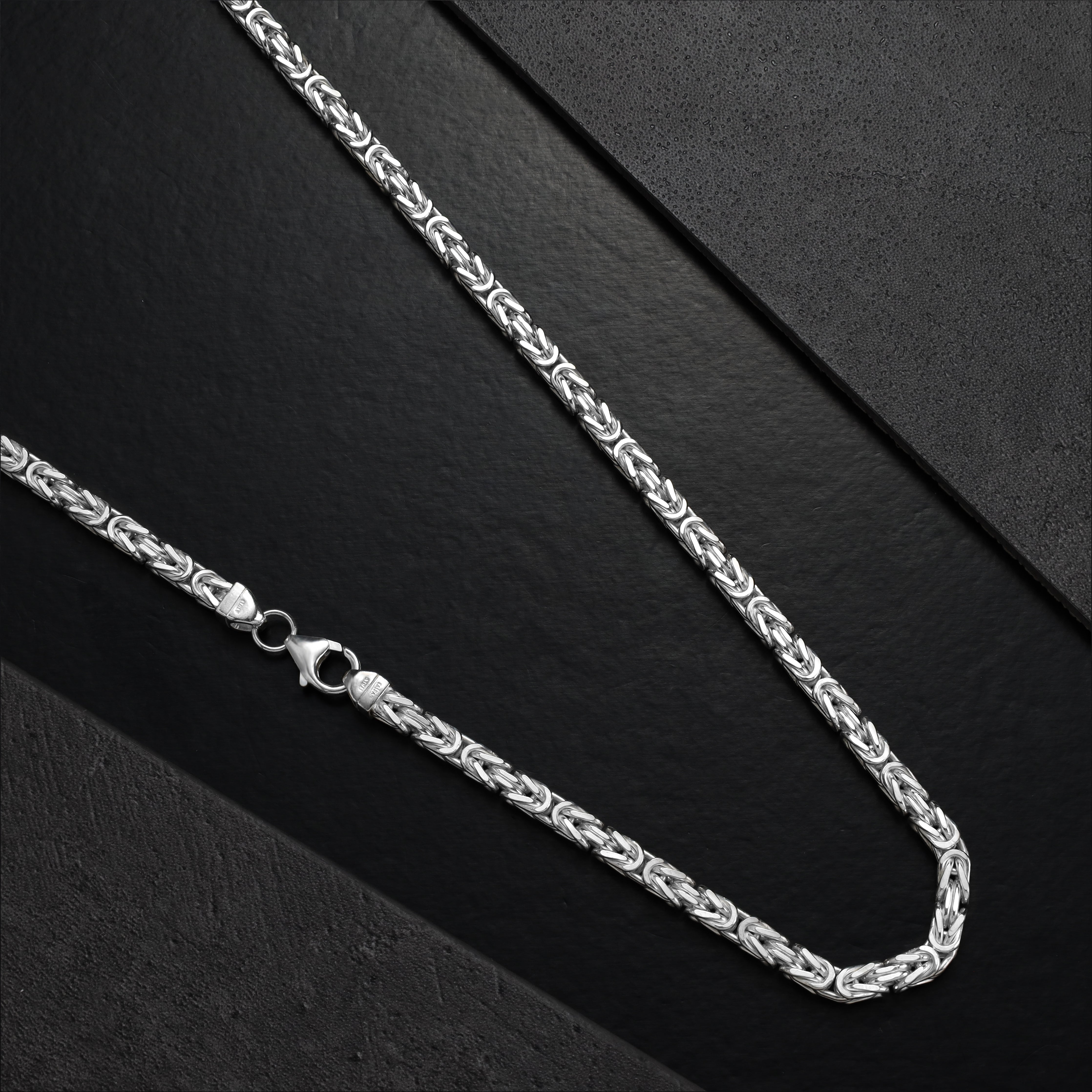 5mm Königskette - 925 Silber massiv vierkant - Taipan Schmuck