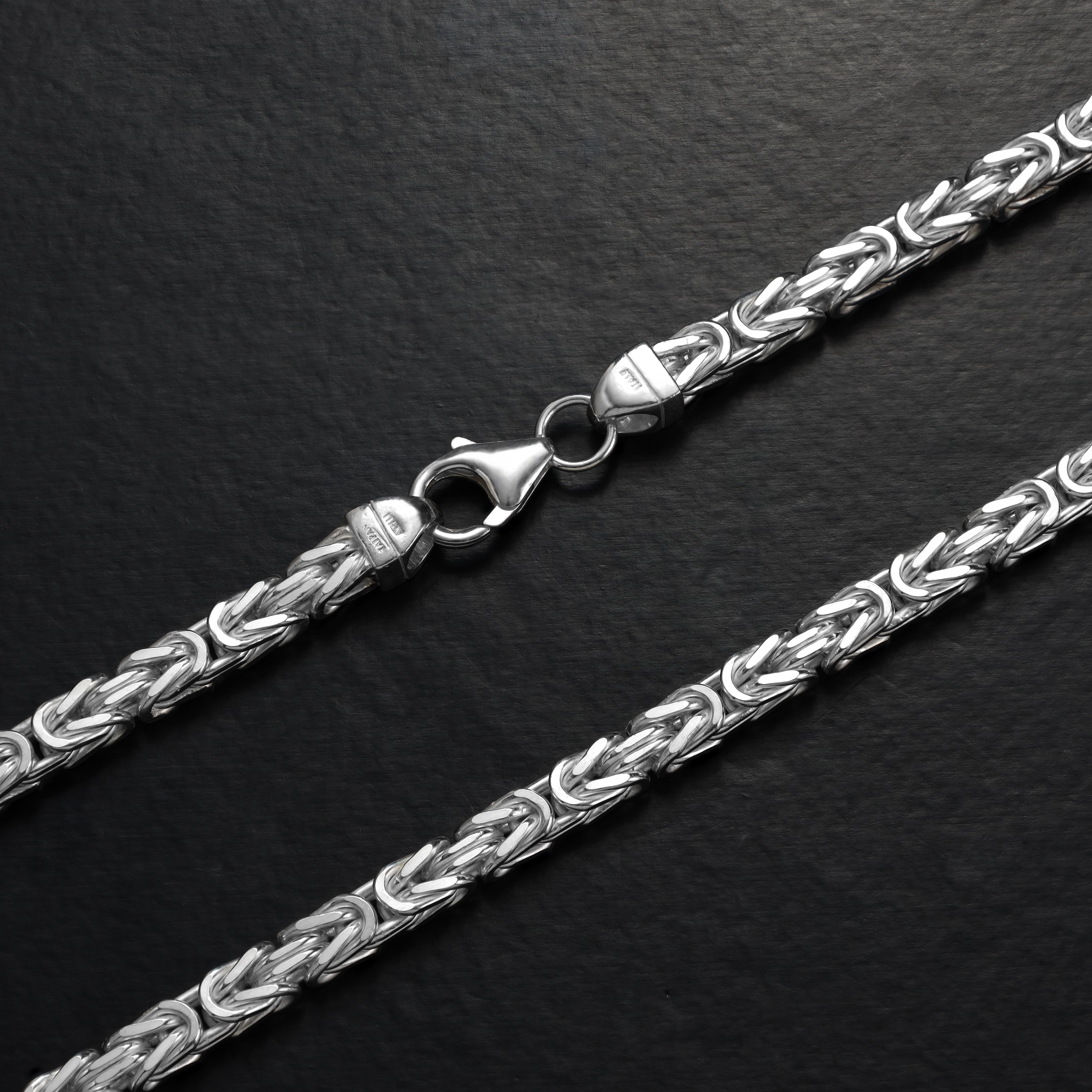5mm Königskette - 925 Silber massiv vierkant - Taipan Schmuck