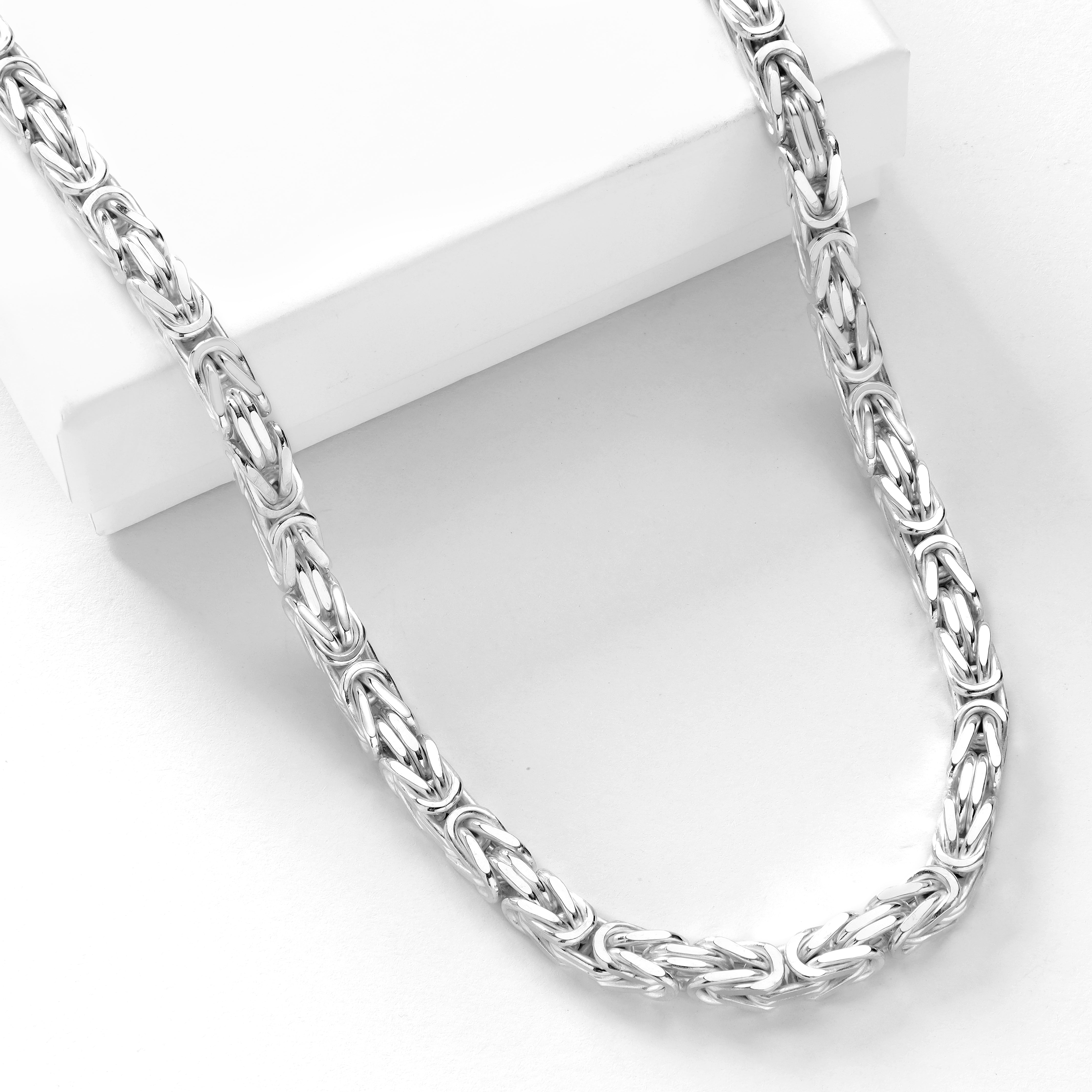 5mm Königskette - 925 Silber massiv vierkant - Taipan Schmuck