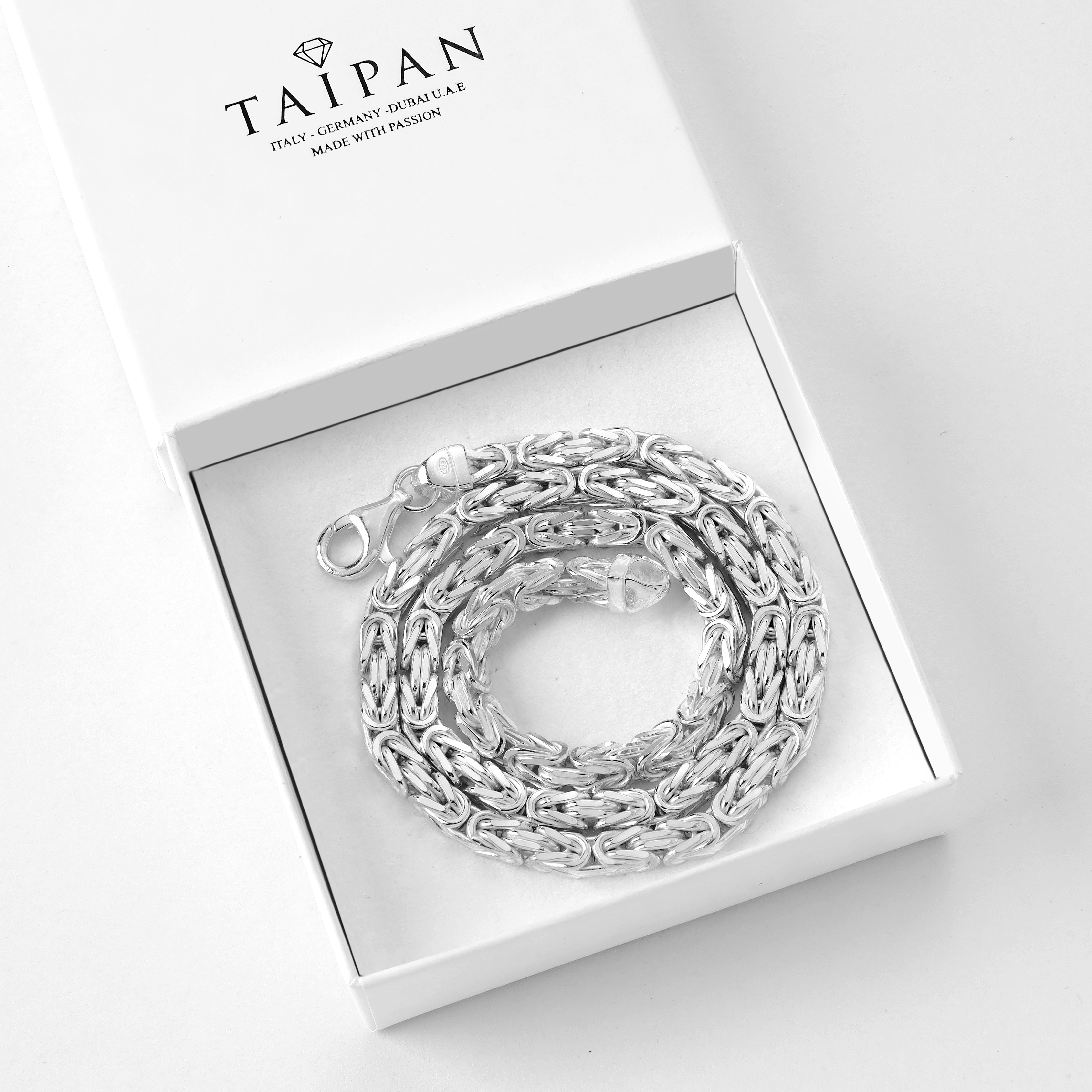 Königskette vierkant 5mm - 925 Silber - Taipan Schmuck