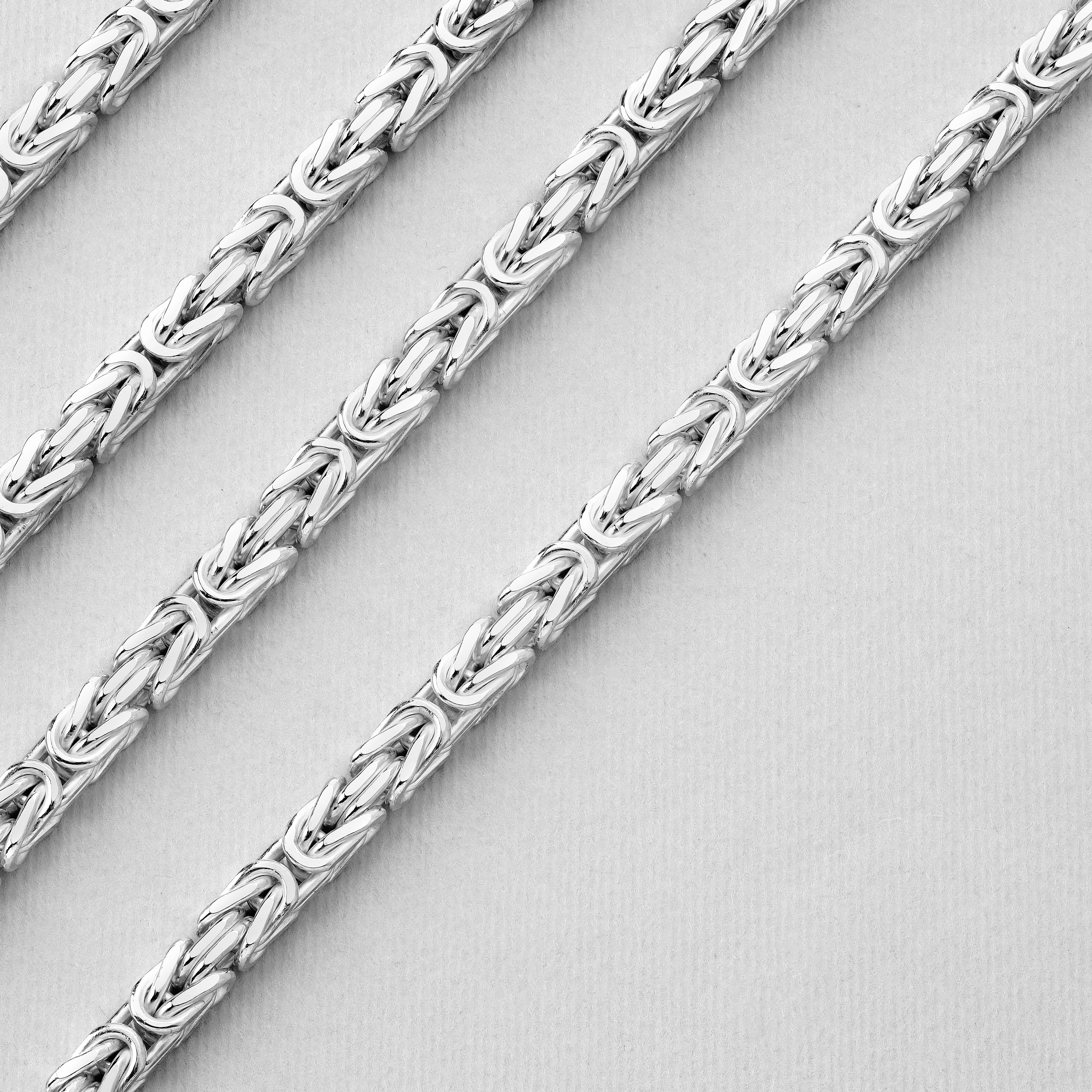 5mm Königskette - 925 Silber massiv vierkant - Taipan Schmuck