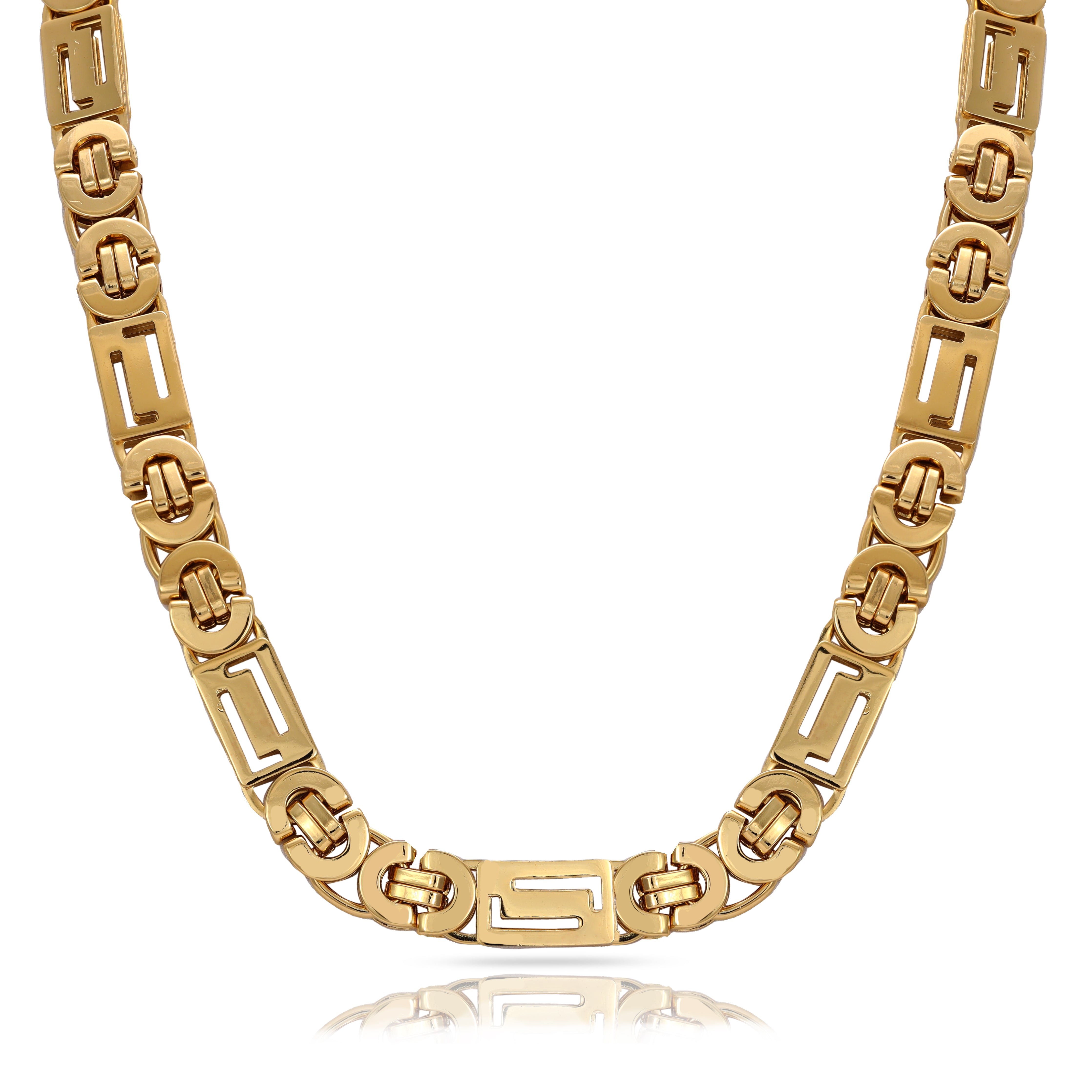 11mm Etruskerkette aus Edelstahl 18K vergoldet - Taipan Schmuck
