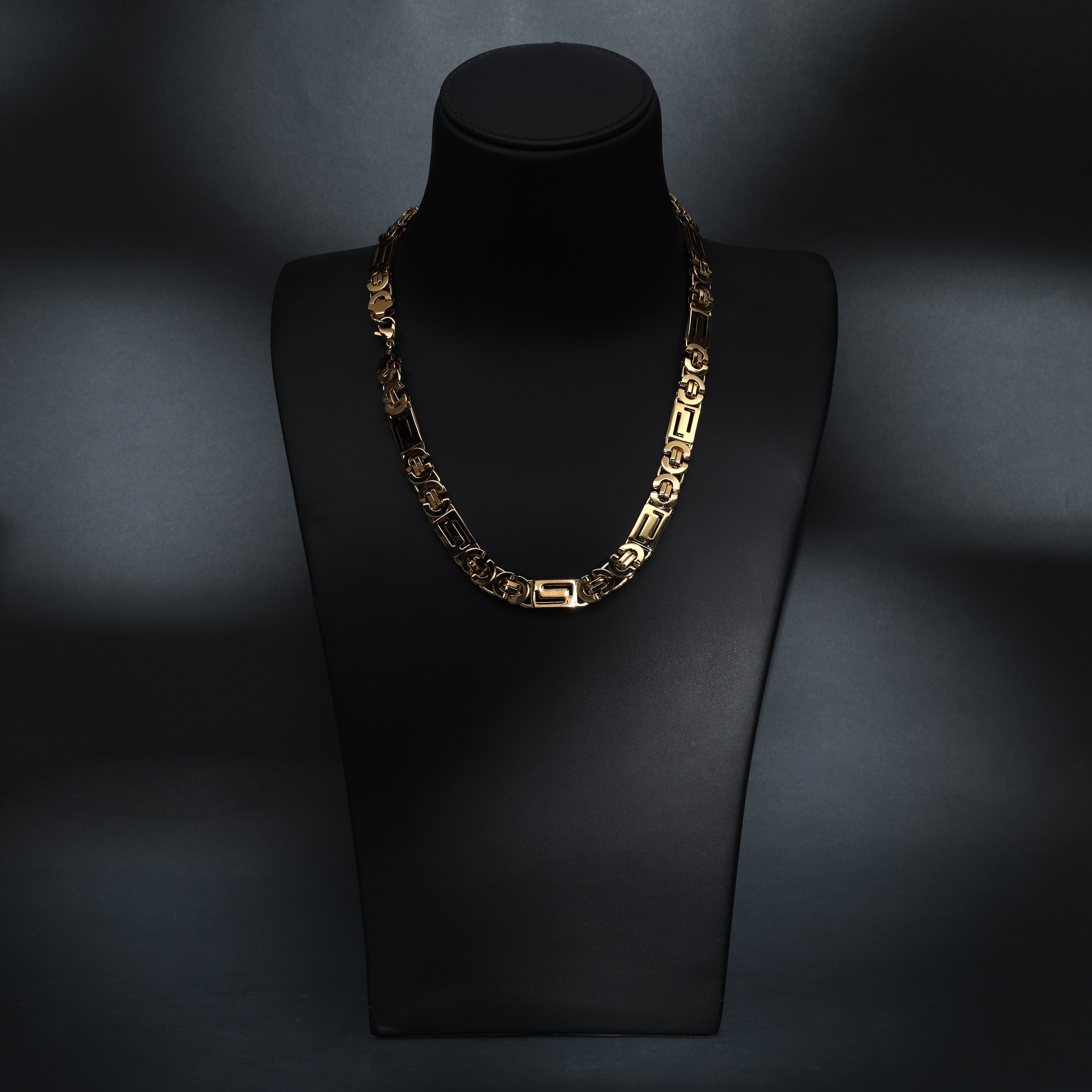 11mm Etruskerkette aus Edelstahl 18K vergoldet - Taipan Schmuck