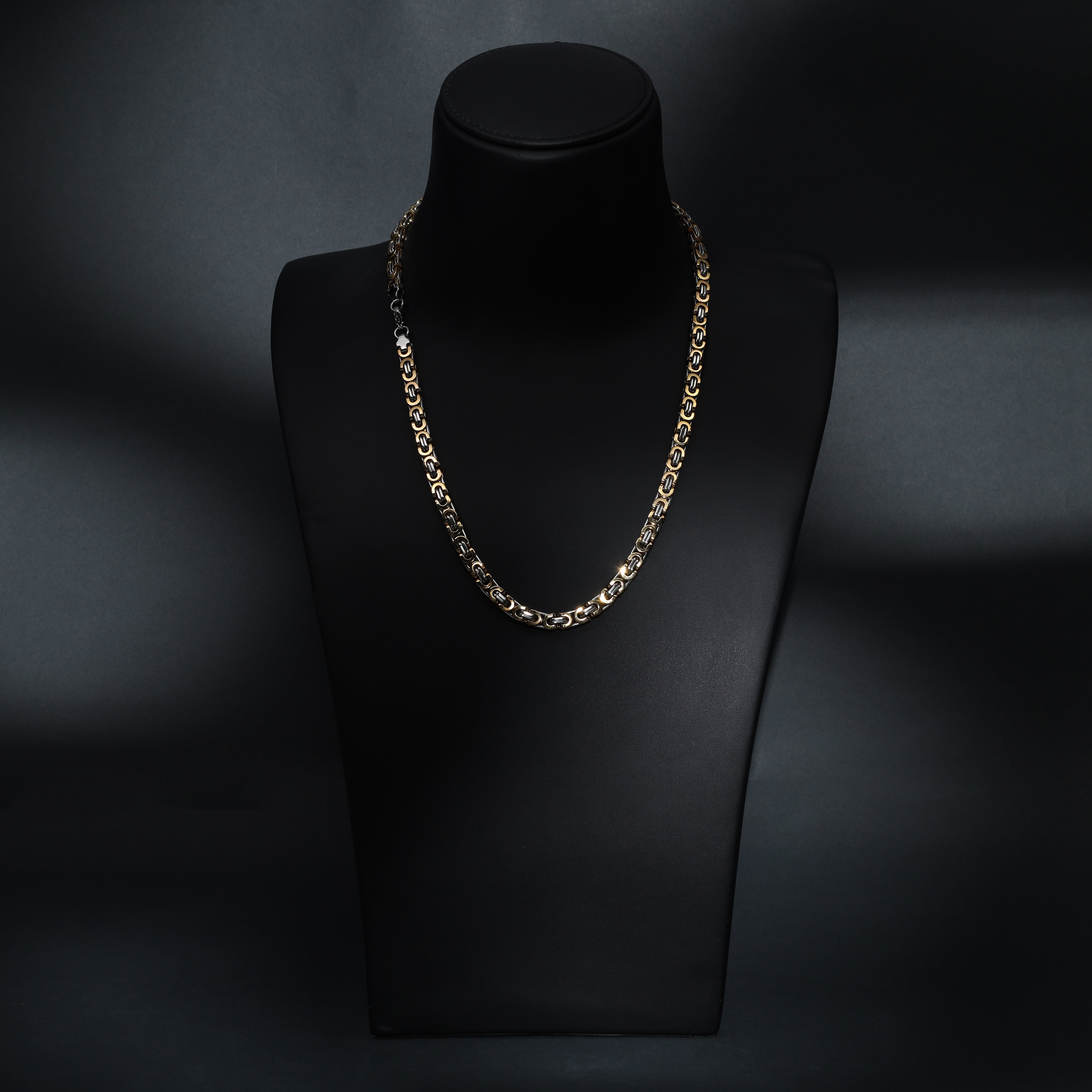 6mm bicolor Etruskerkette aus Edelstahl 18K vergoldet - Taipan Schmuck
