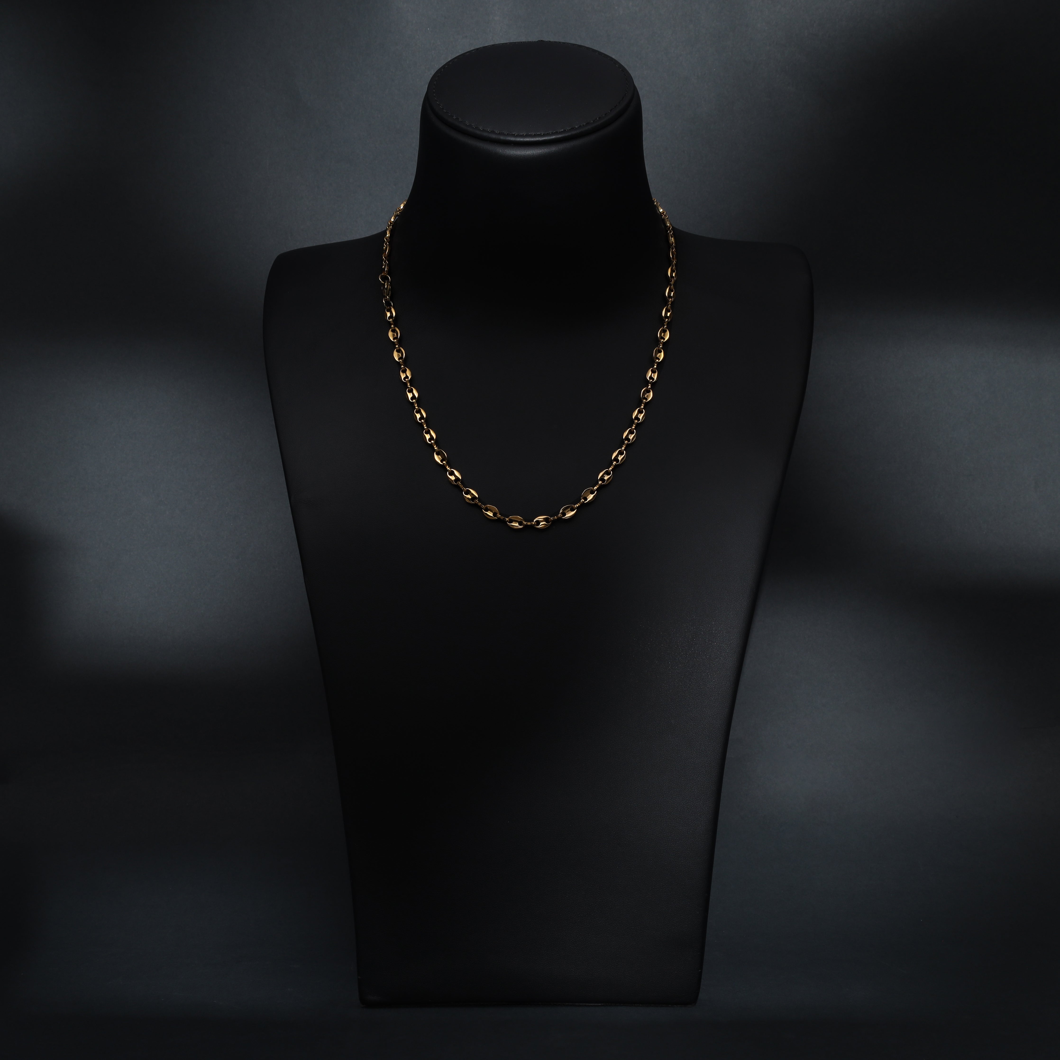5mm Bohnenkette aus Edelstahl 18K vergoldet - Taipan Schmuck
