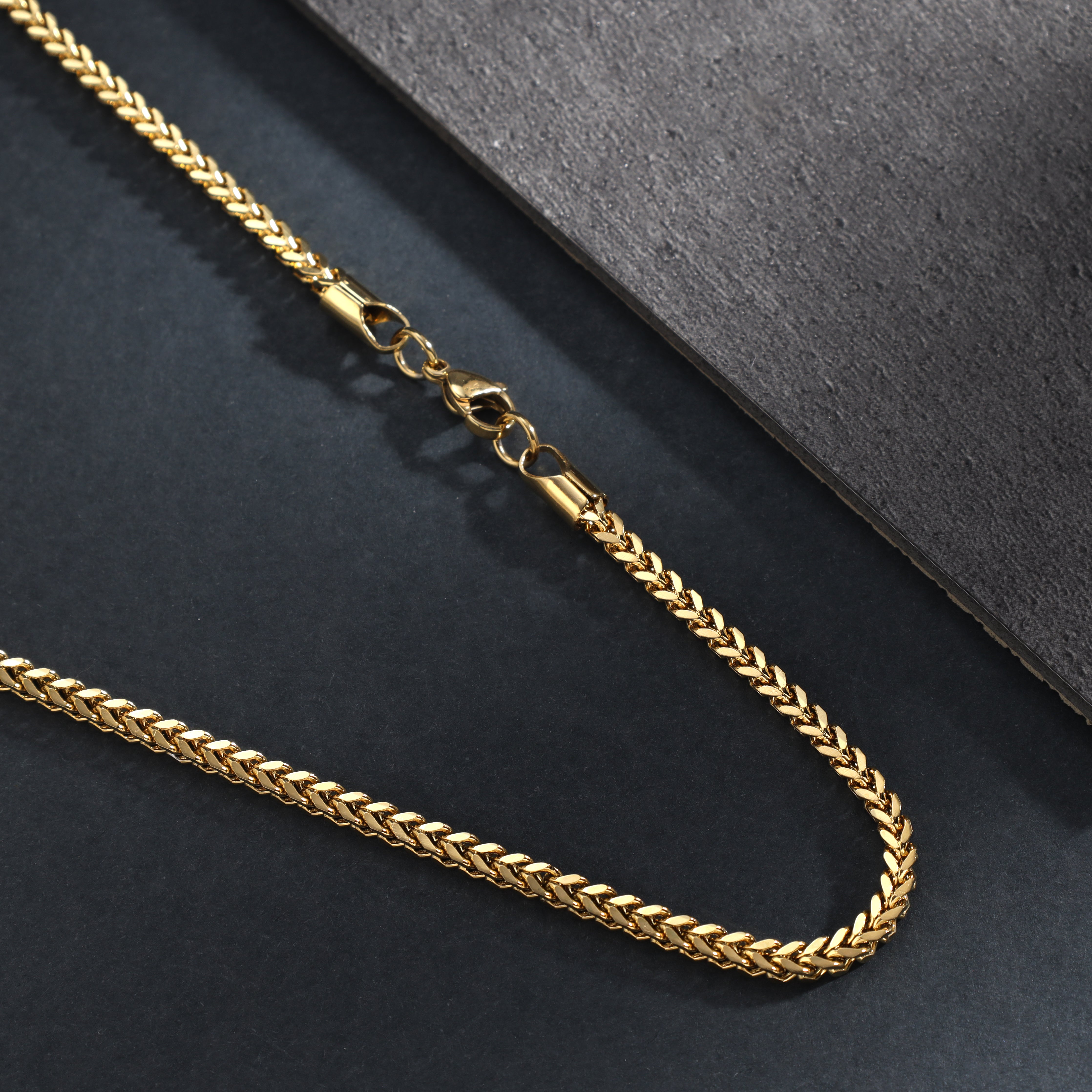 3mm Franco aus Edelstahl 18K vergoldet - Taipan Schmuck