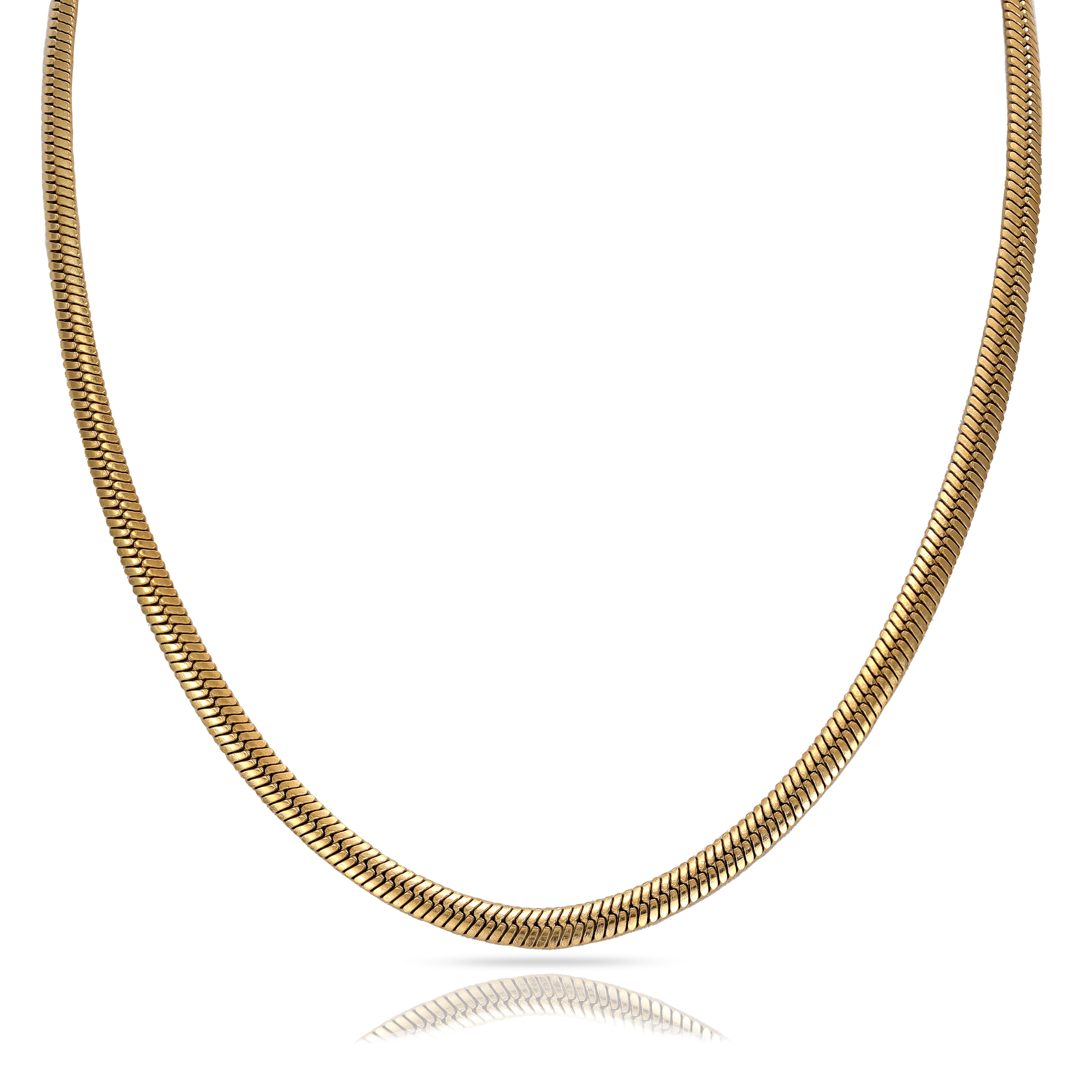 4mm Fischgrätenkette Herringbone aus Edelstahl 18K vergoldet - Taipan Schmuck